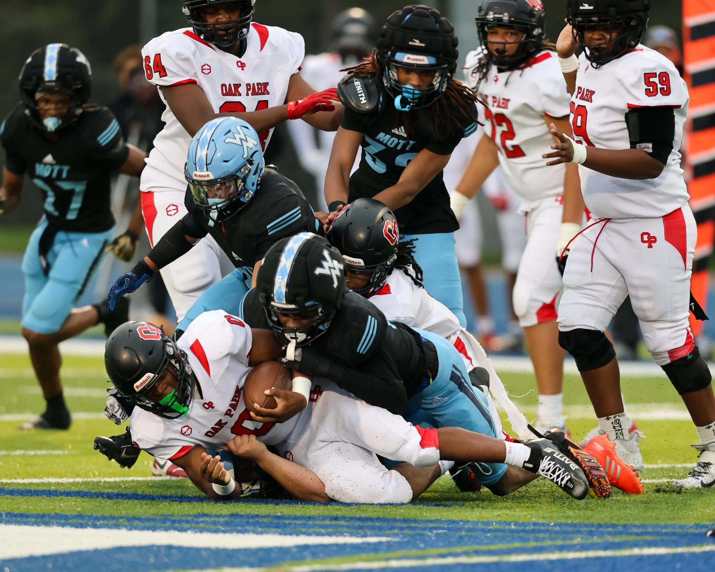 WK players bring down the runner