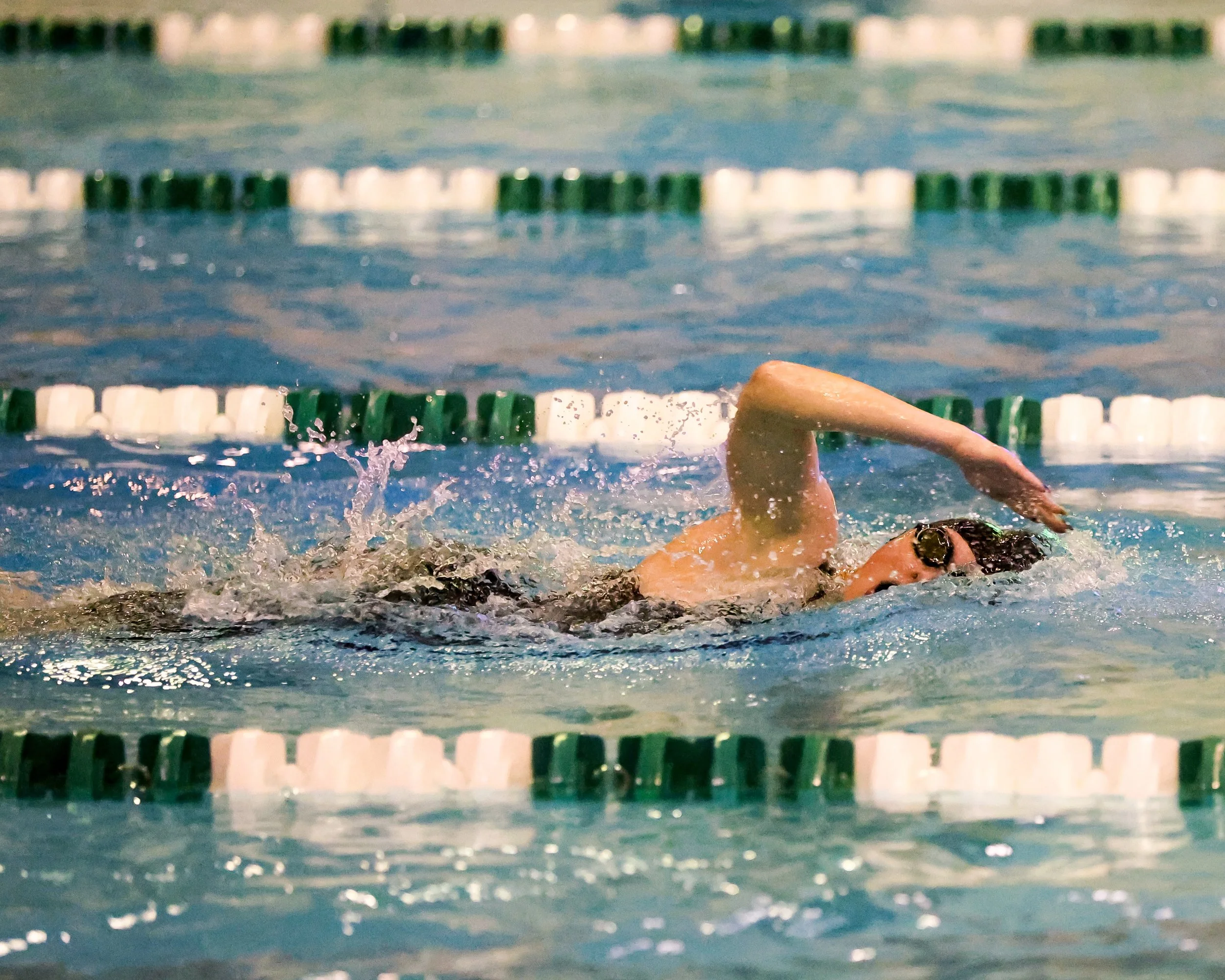 WU swimmer doing the freestyle