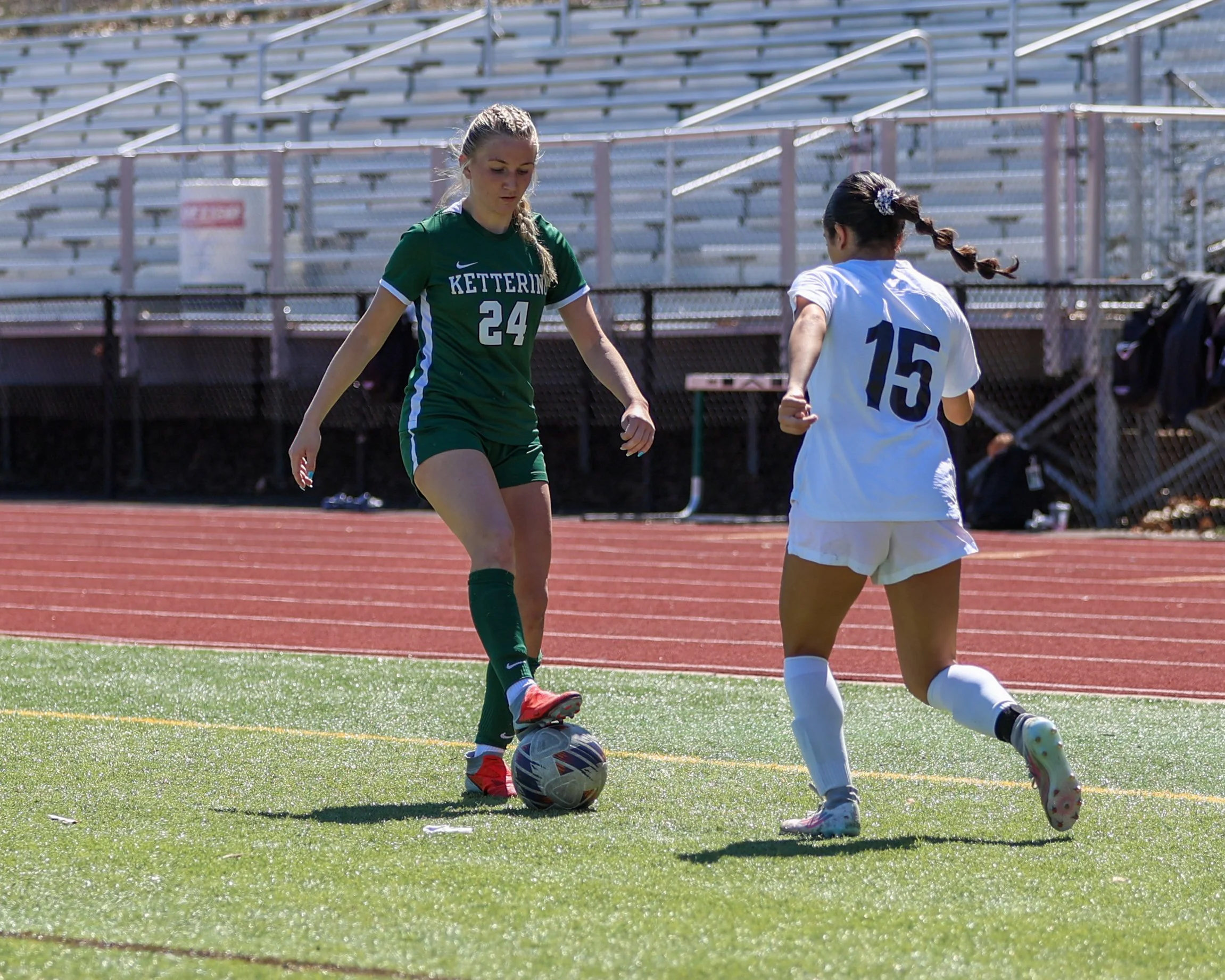 #24 controls the ball