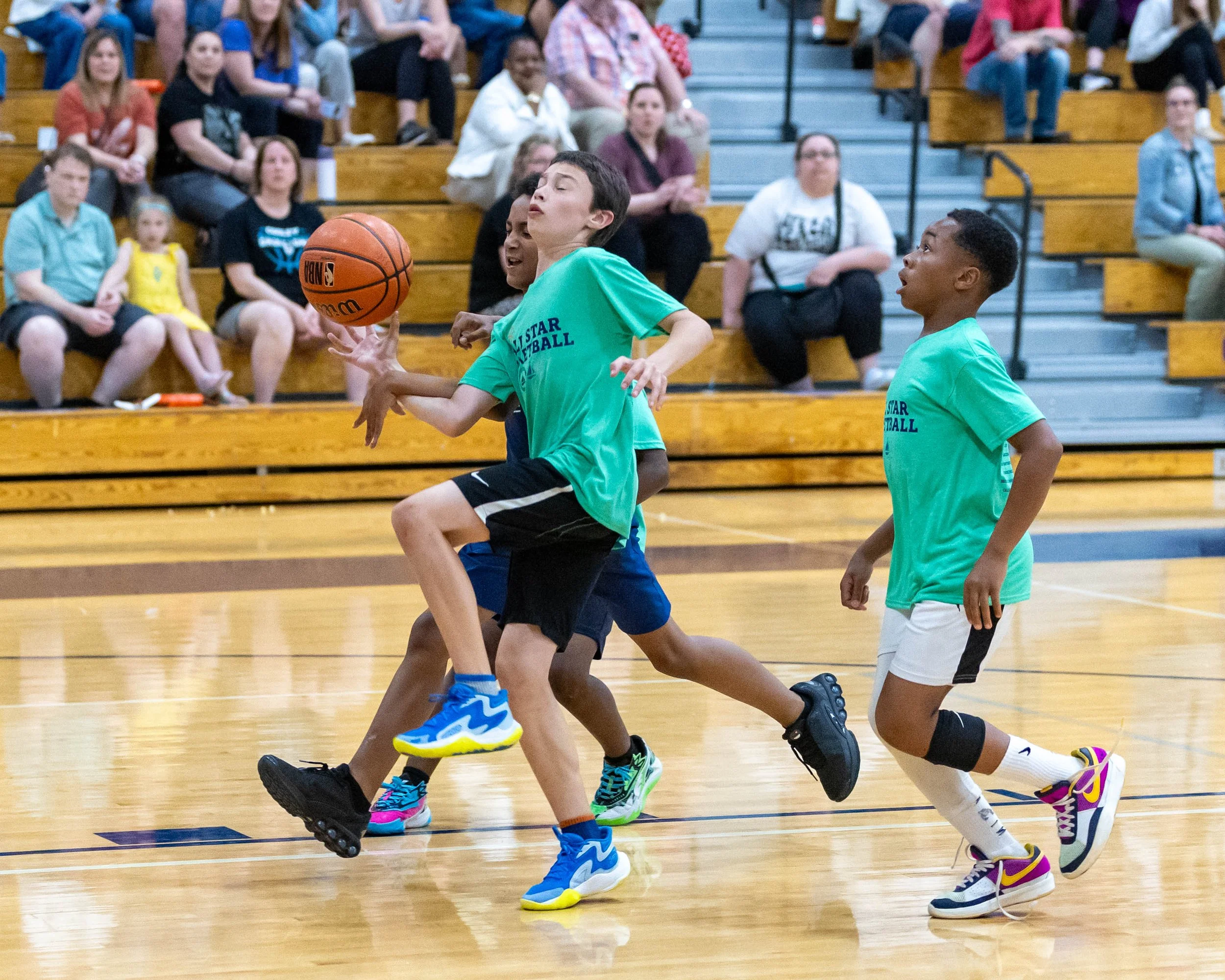 South boy goes to shoot the ball