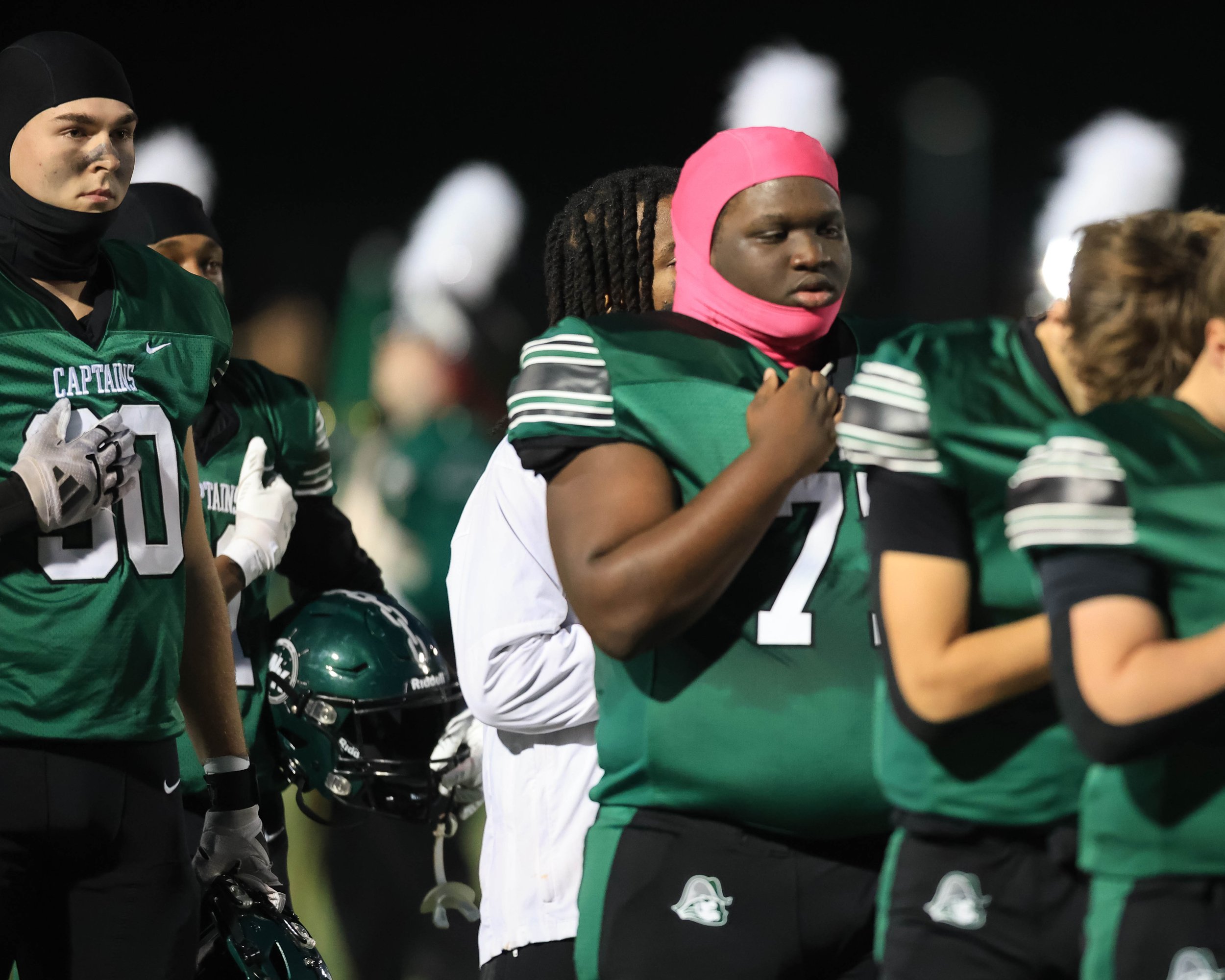 WK Football player during the National Anthem