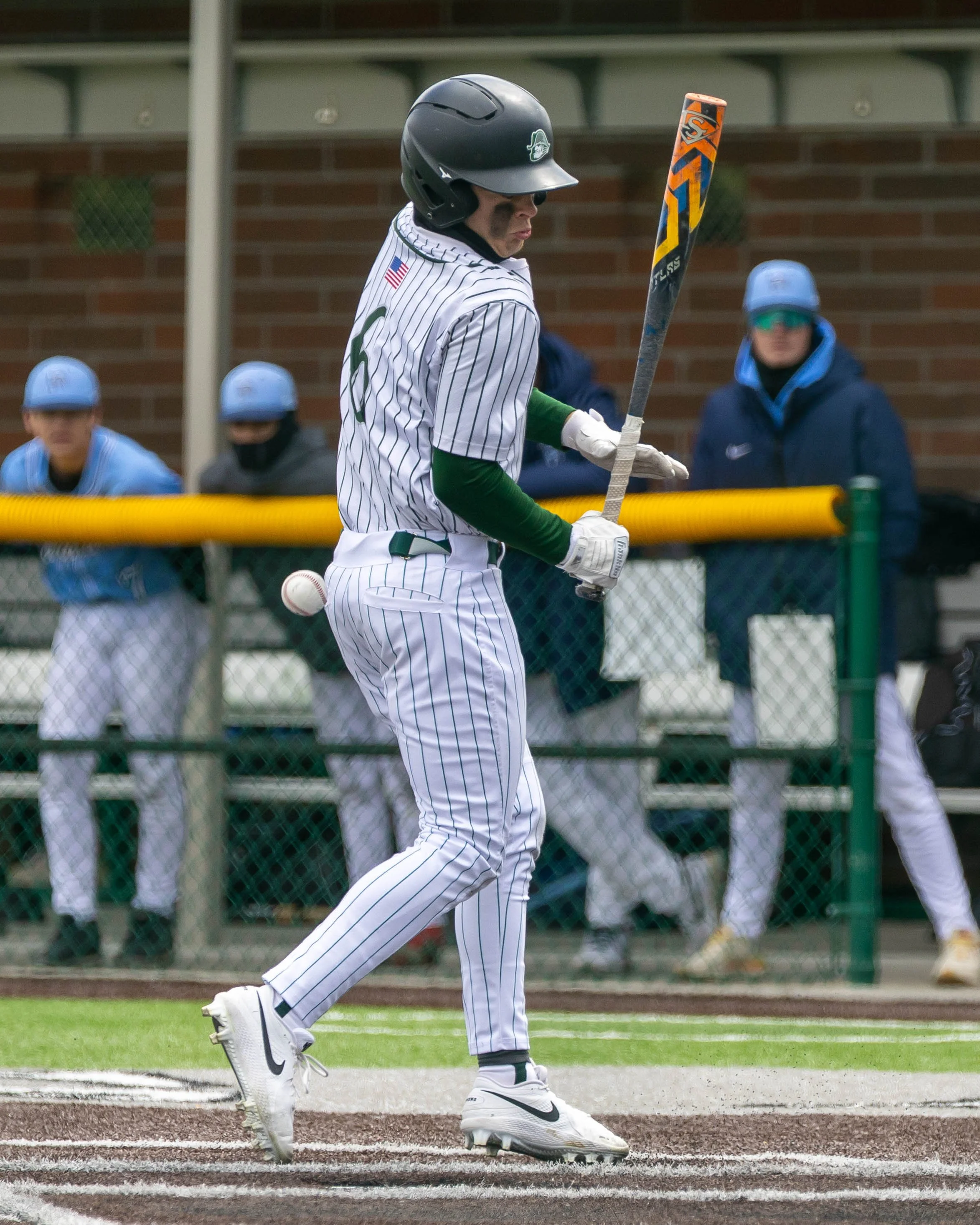 Kettering #6 gets hit by a pitch
