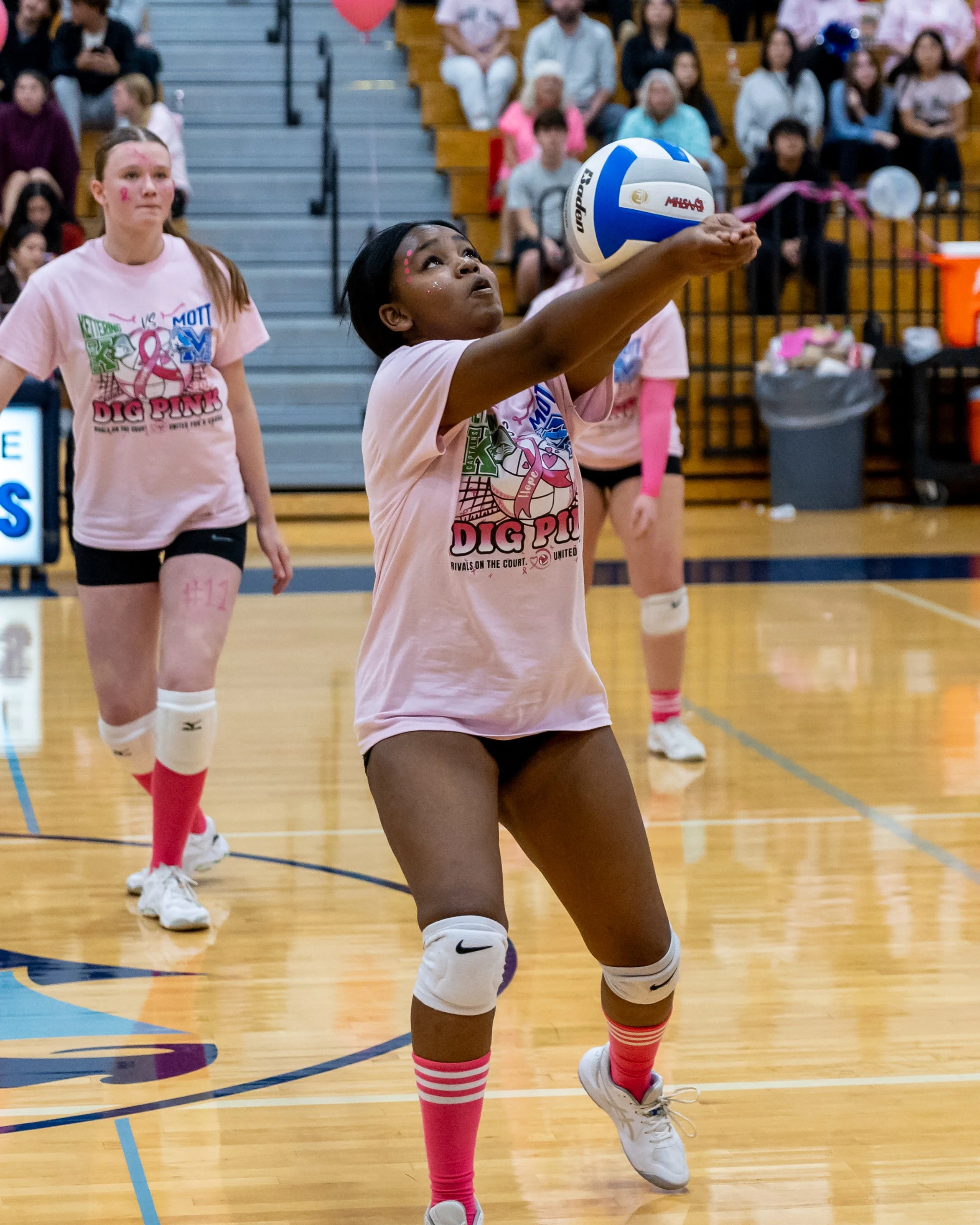 Mott player hits the ball