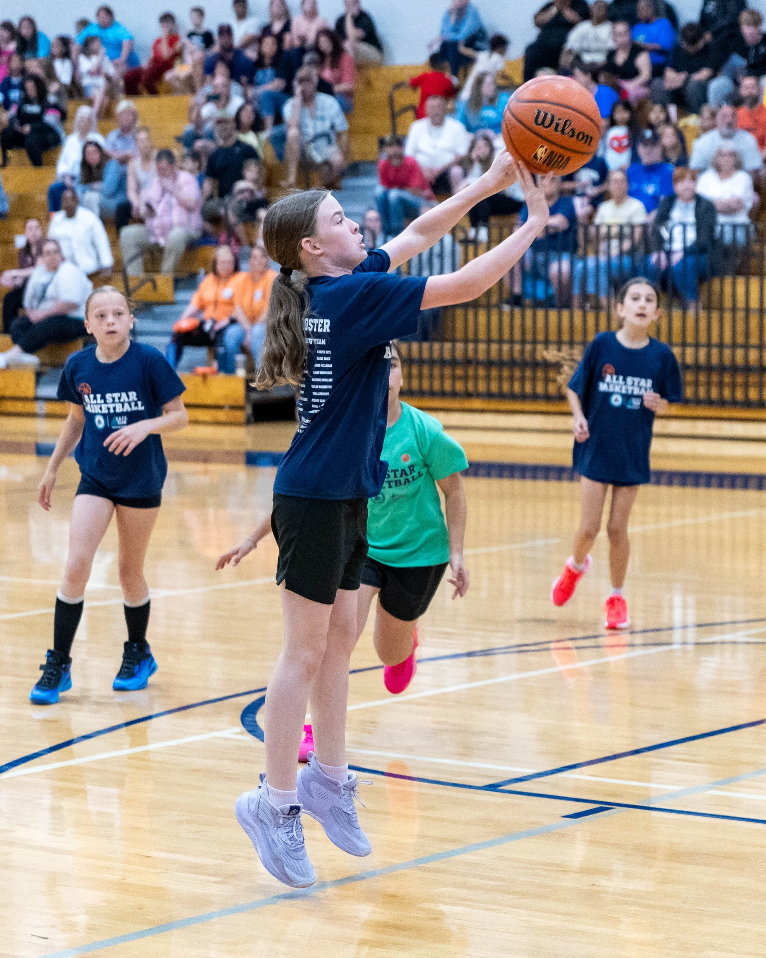 North girl shoots the ball