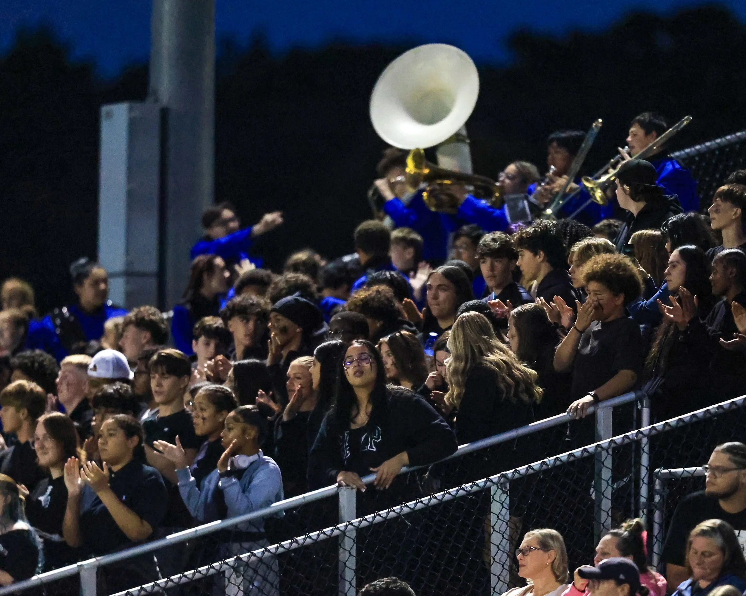 Mott Marching Band in the stands