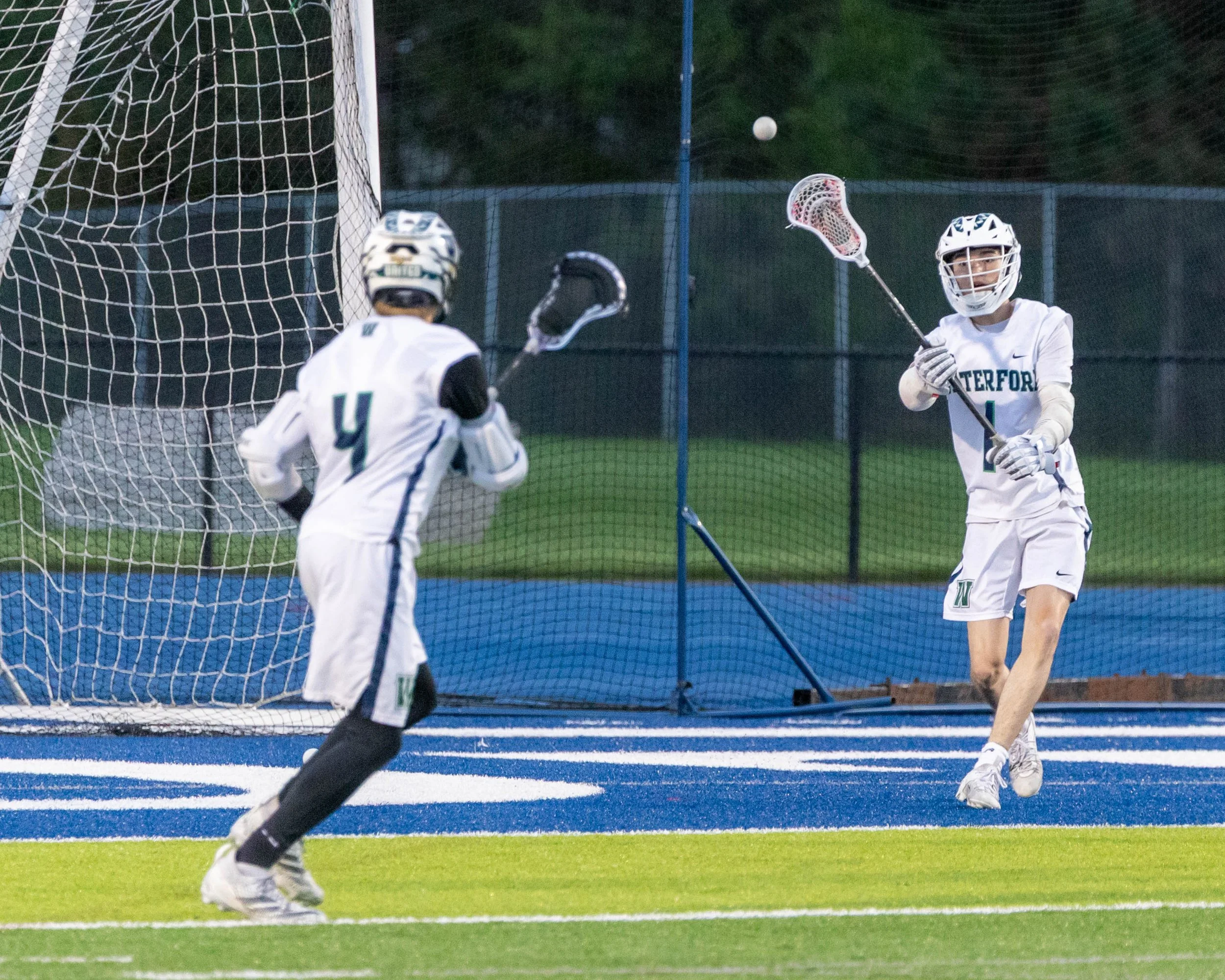#1 passes the ball to #4