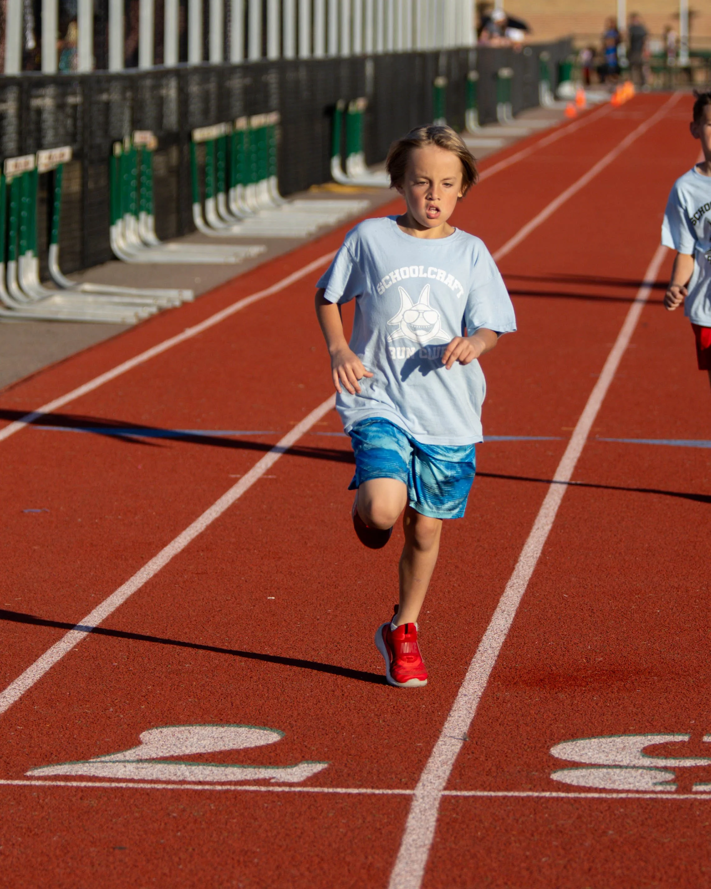 Donelson Hills runner at the finish line