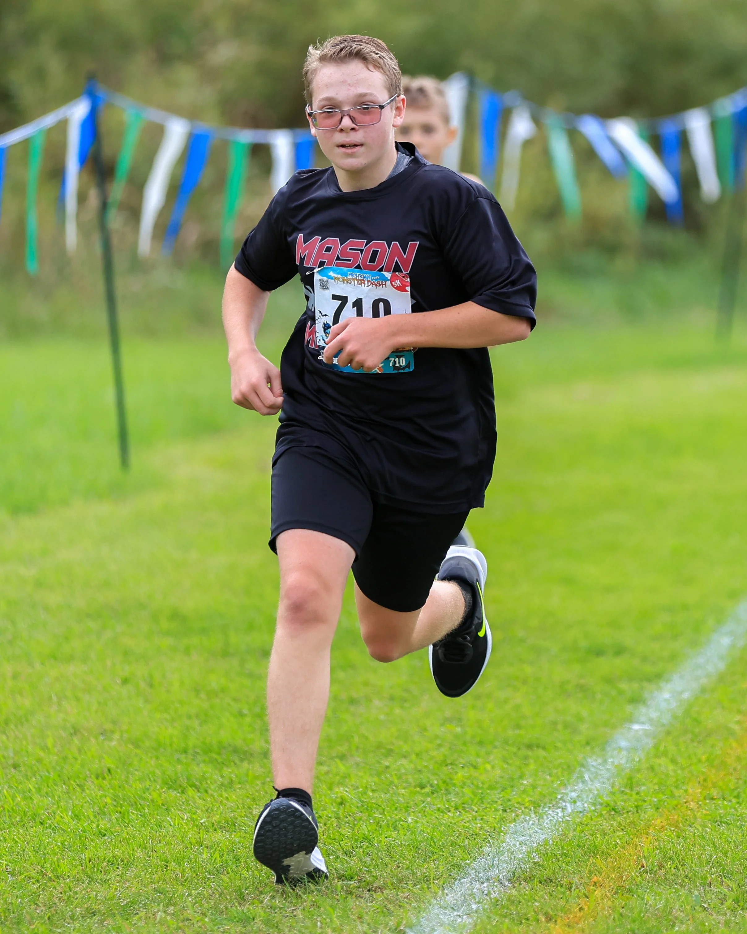 Mason runner at the finish line