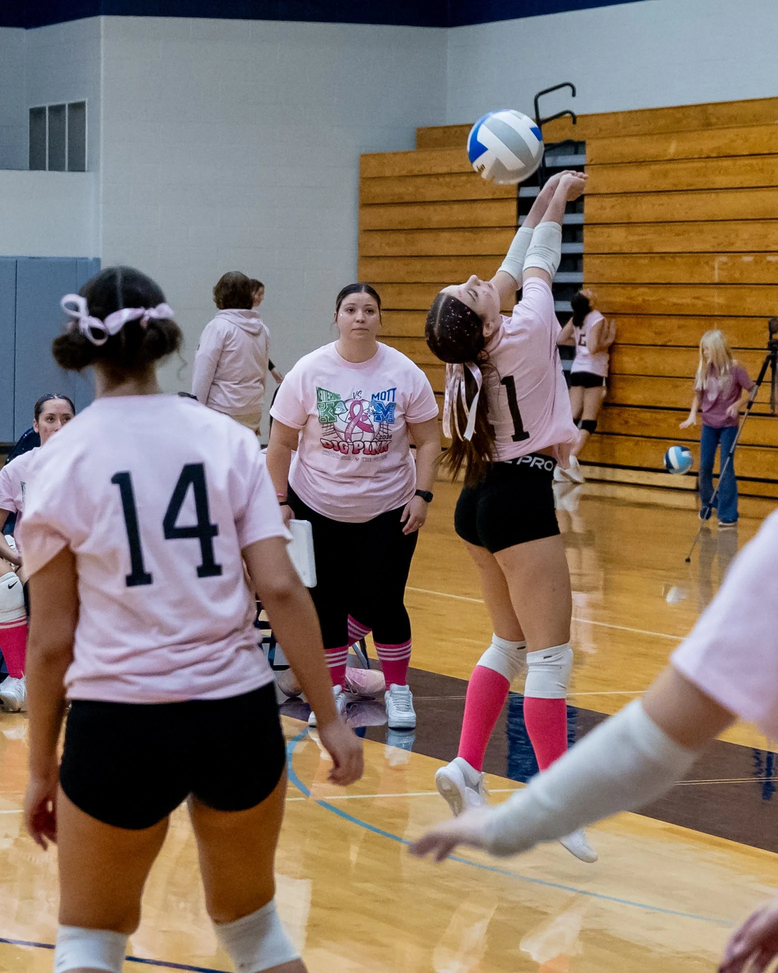 Mott player hits the ball