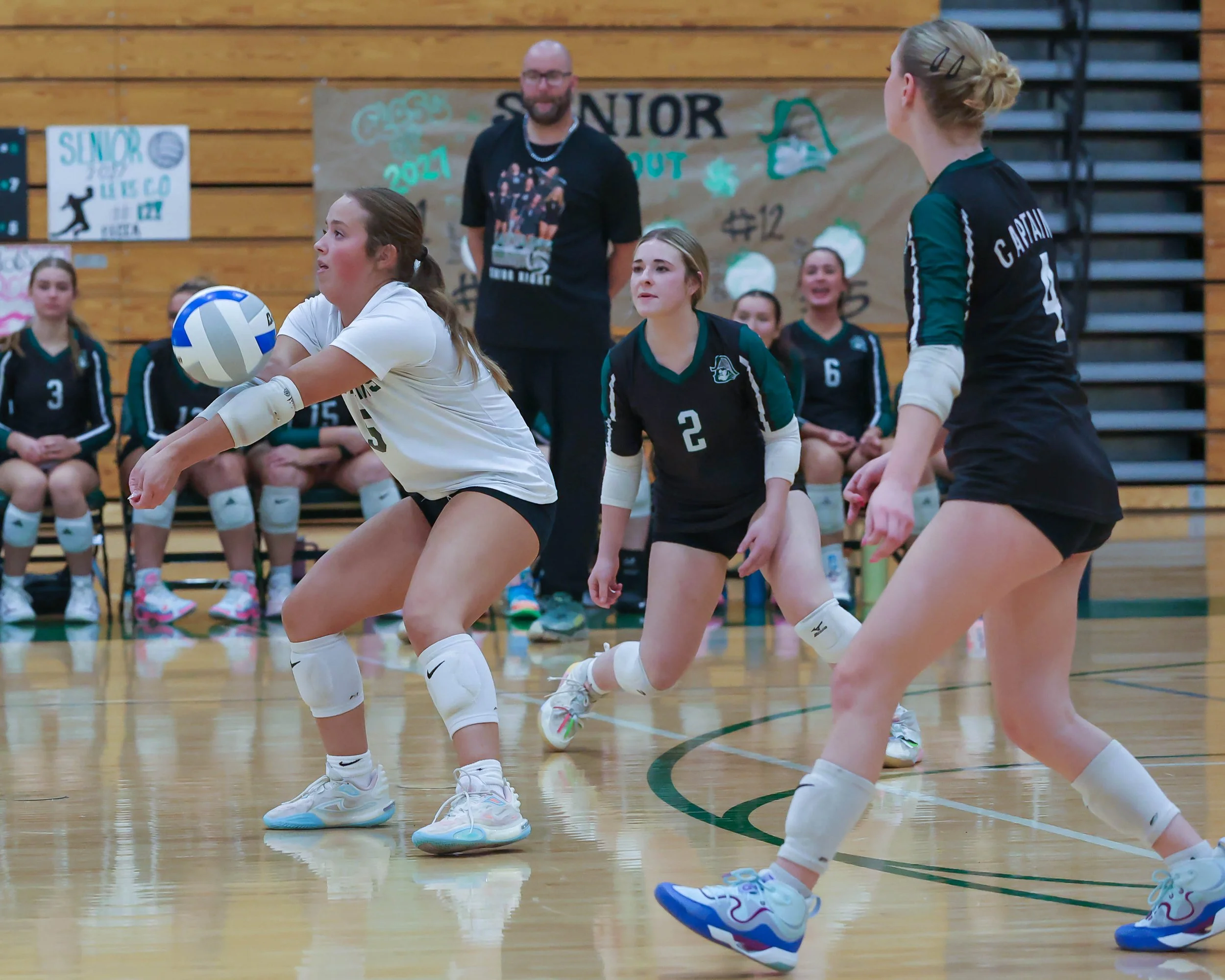 Kettering #5 returns the ball