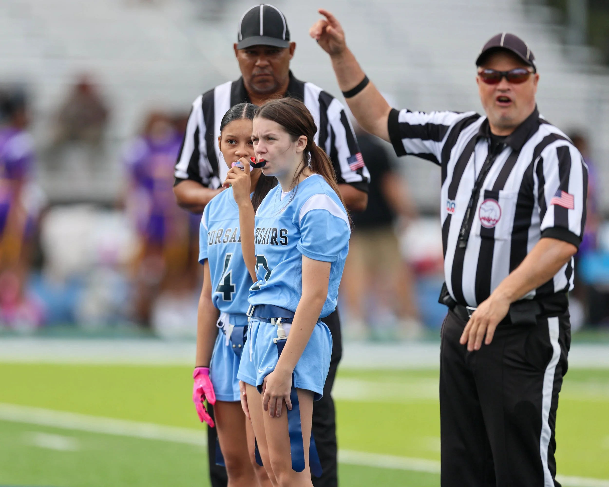 Captains meeting mid-field