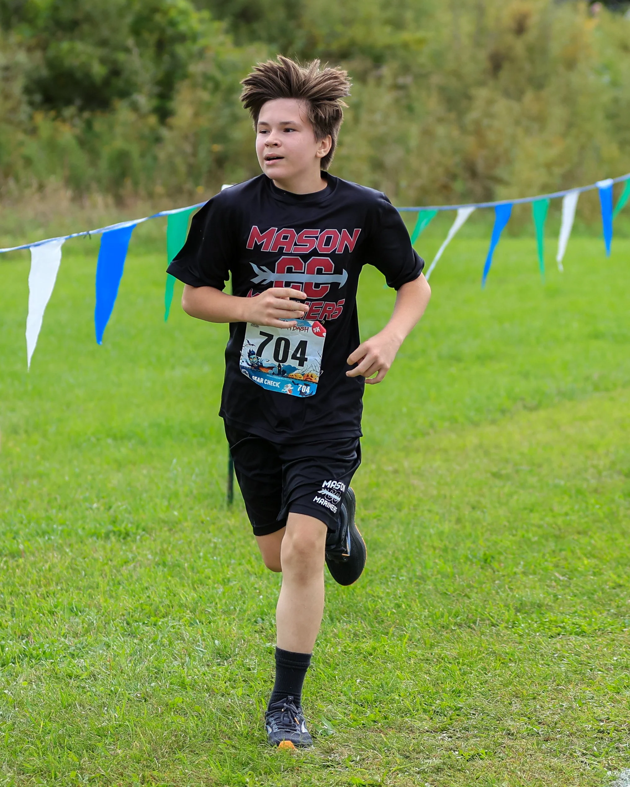 Mason runner at the finish line