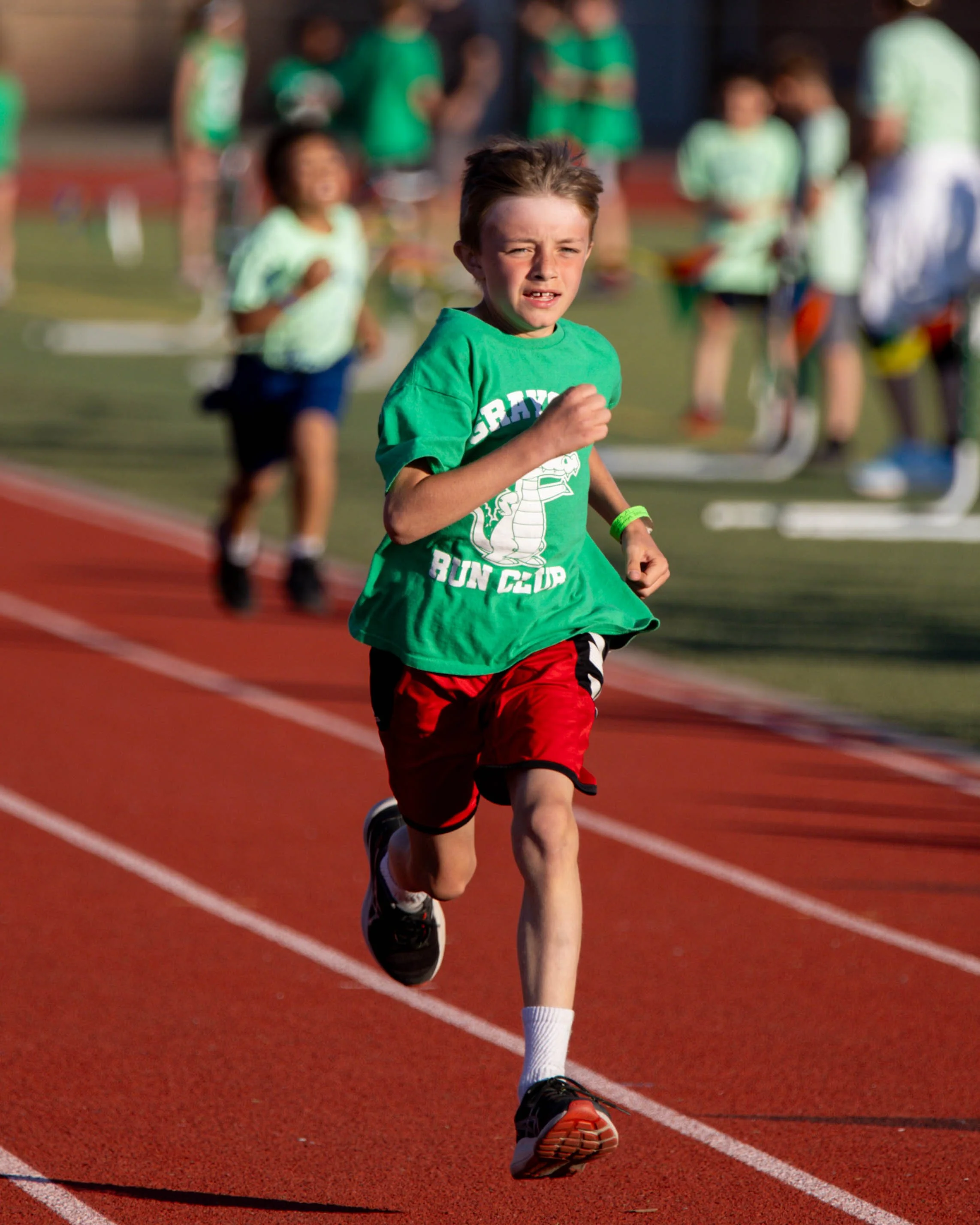 Grayson runner at the finish line