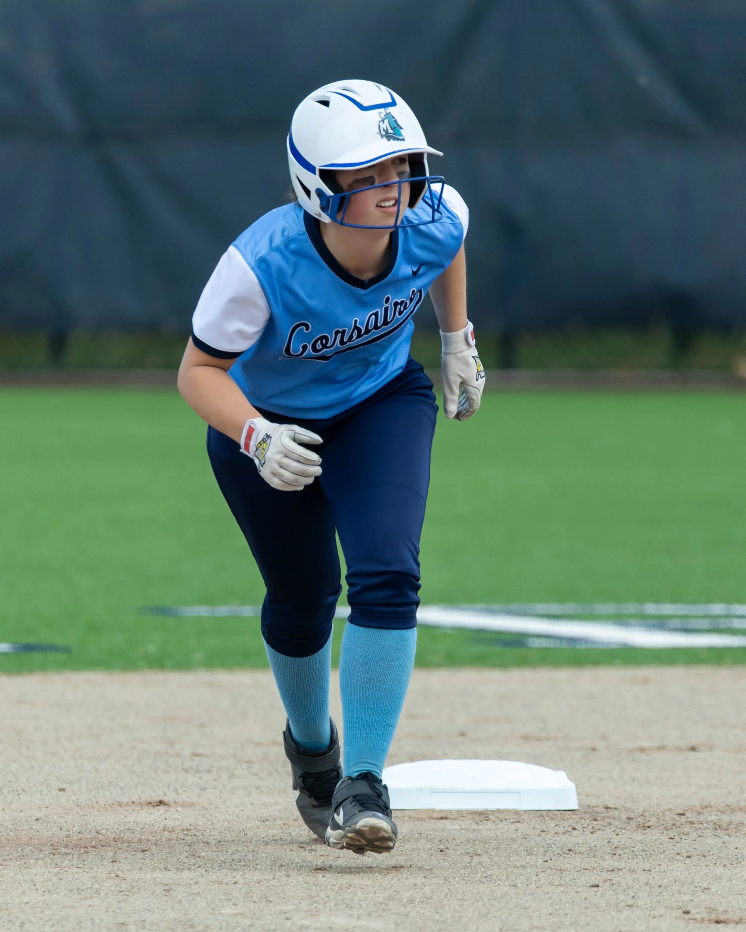 Mott running on second base