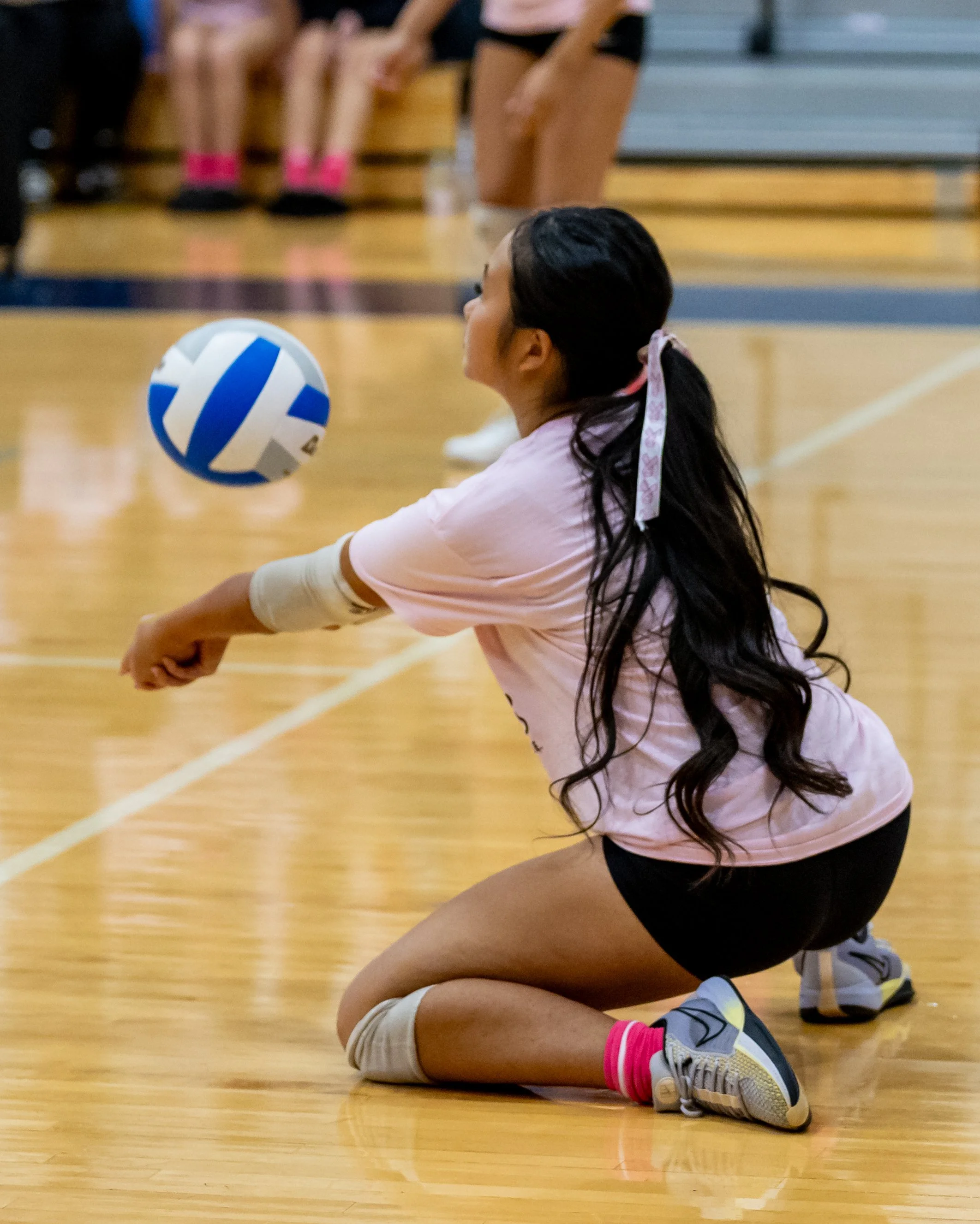 Mott player hits the ball