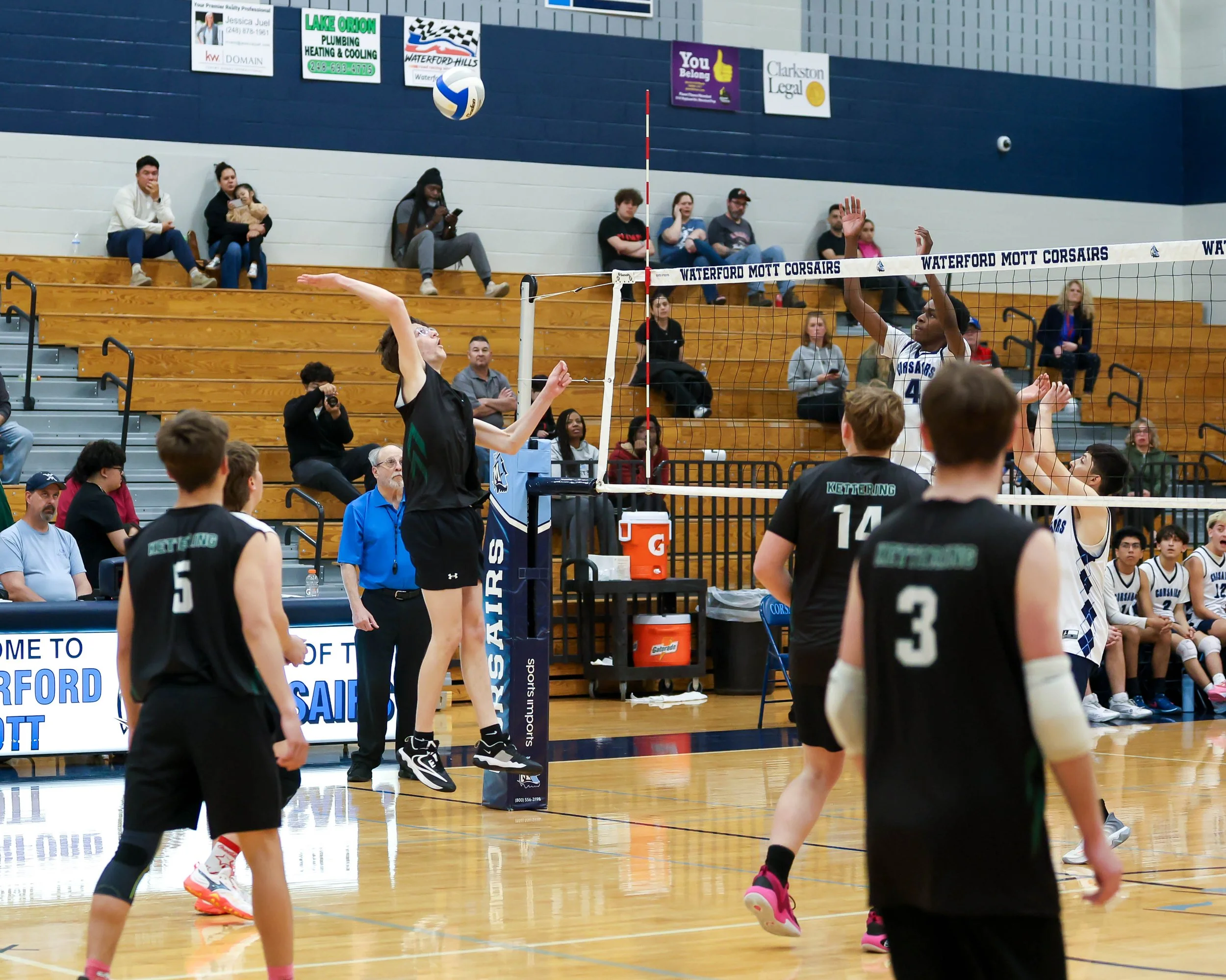 Kettering #7 spikes the ball