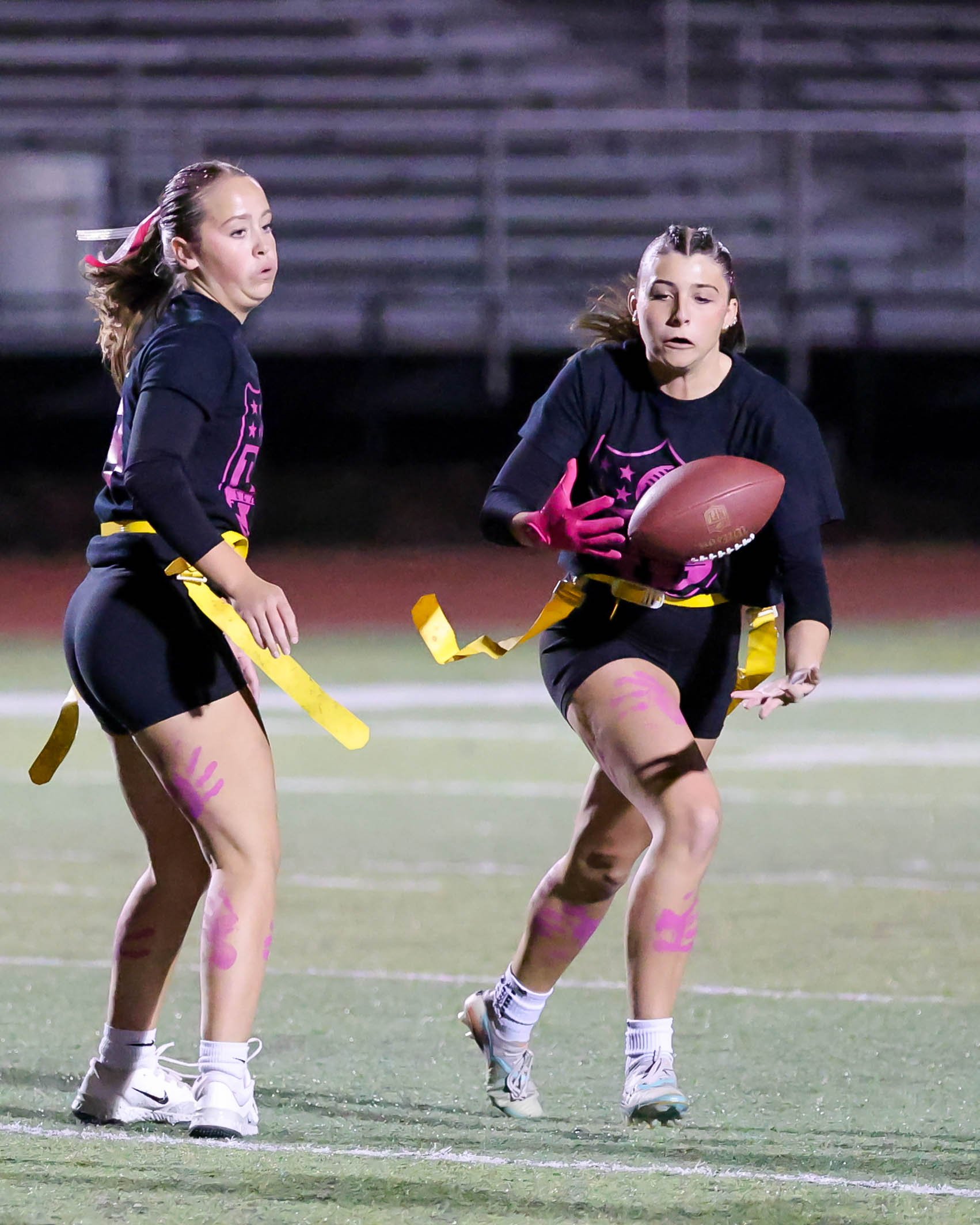 Senior with the ball in the air