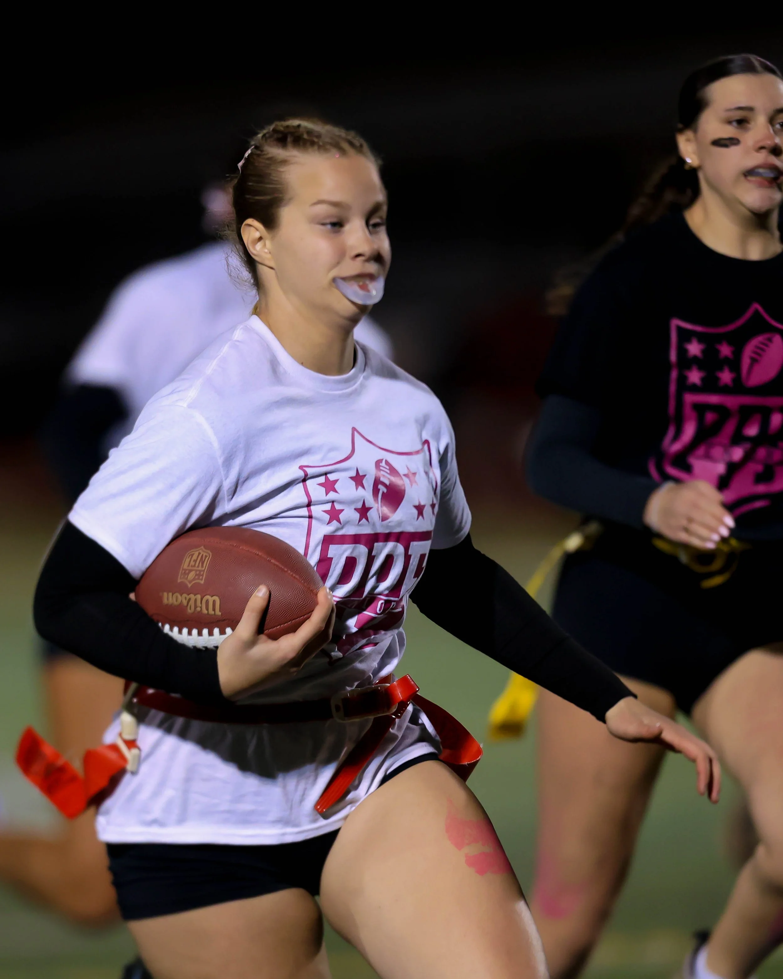 Junior quarterback with the ball