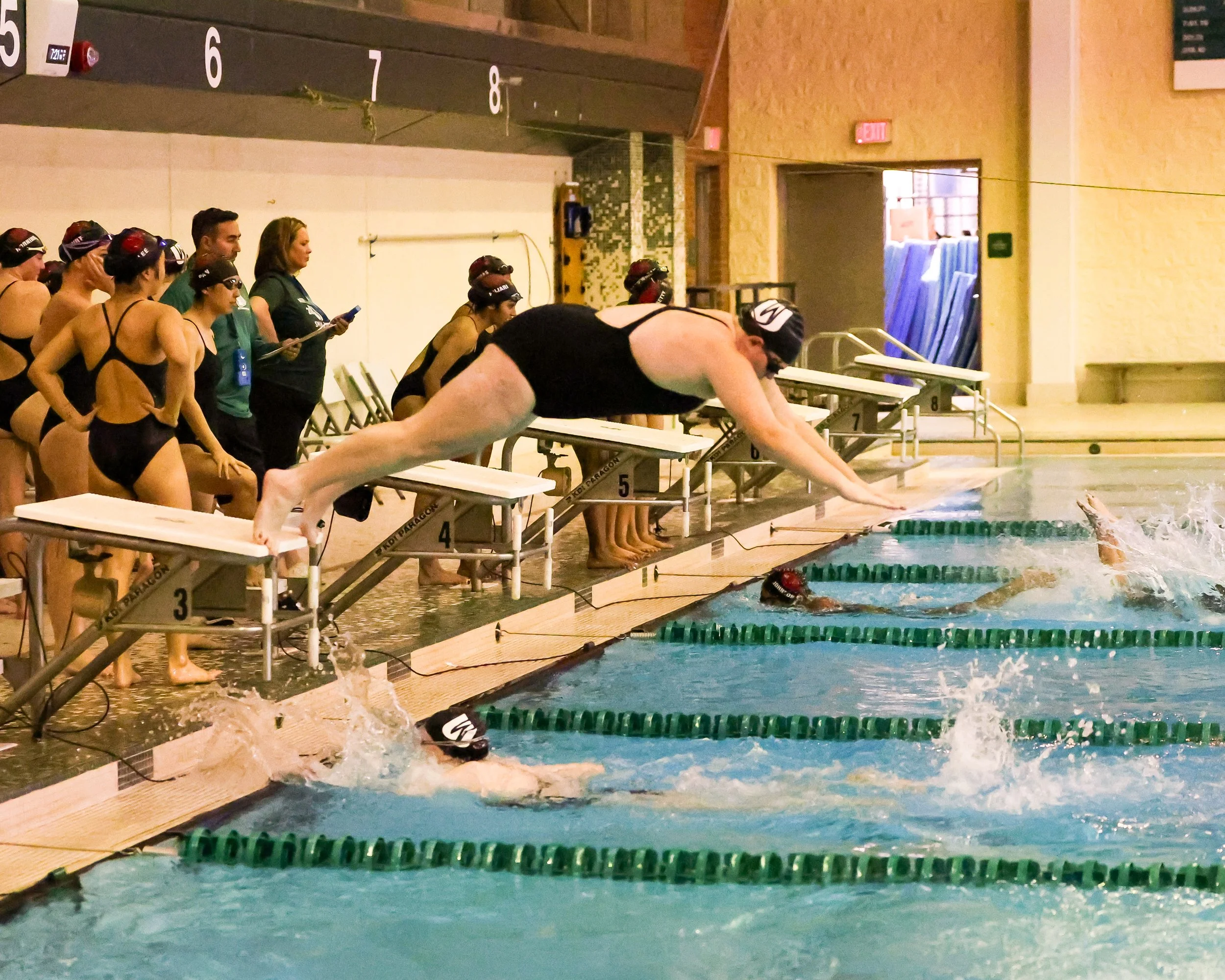 Next swimmer starting the race