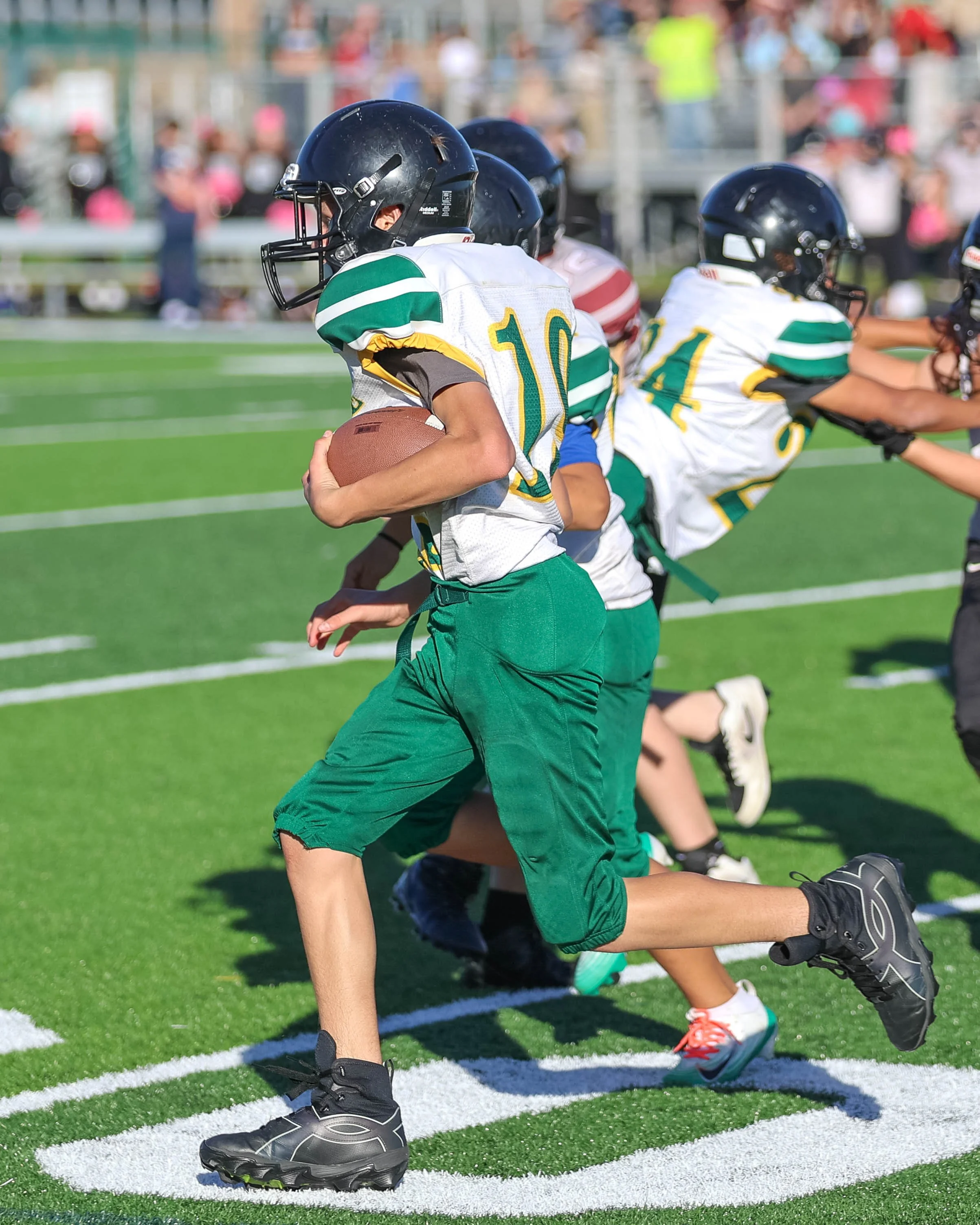 Pierce #18 with the ball