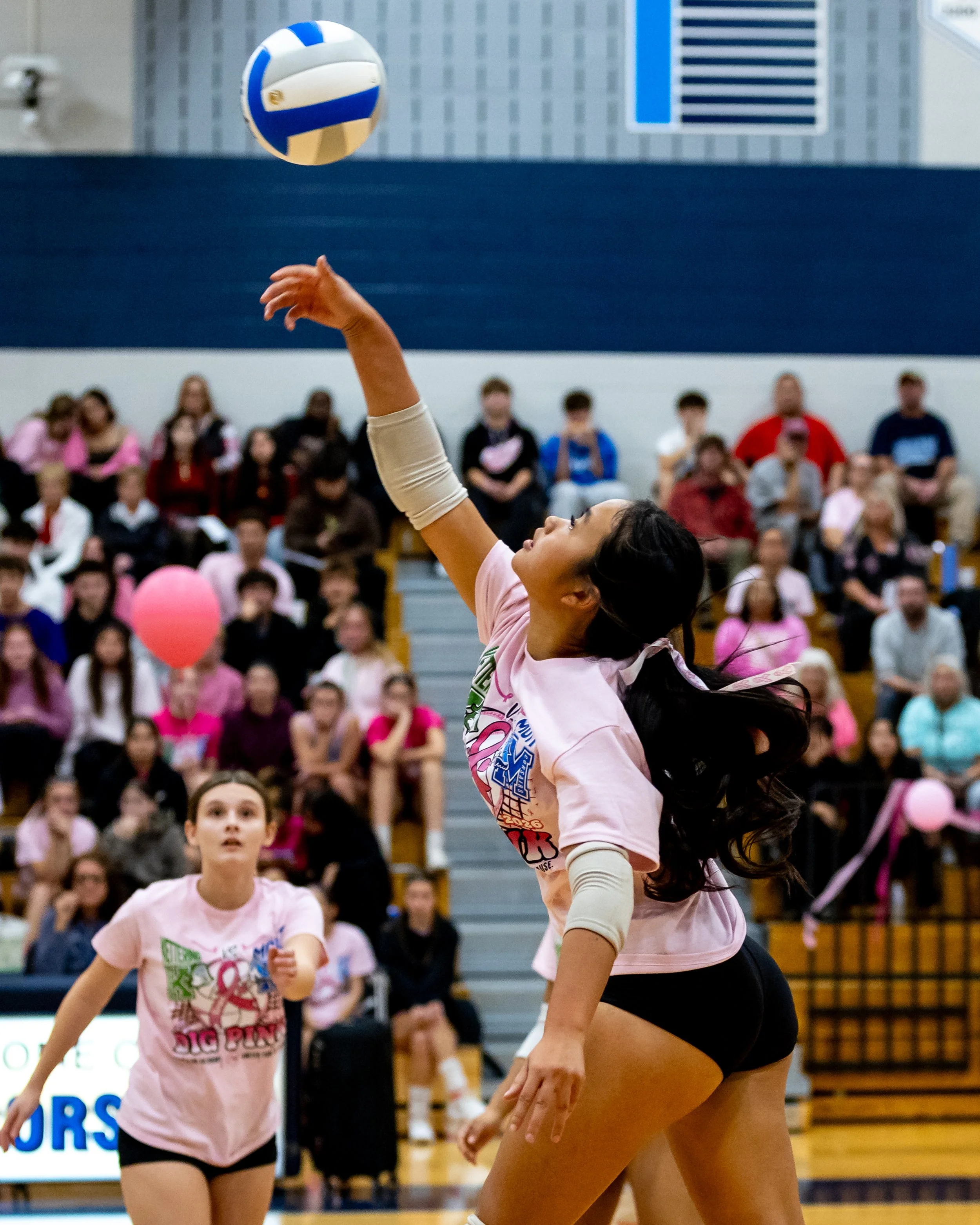 Mott player hits the ball