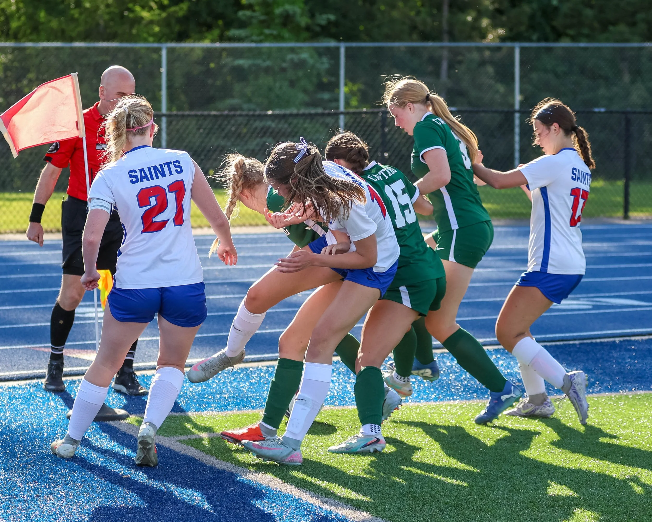 Kettering holds the ball in the corner