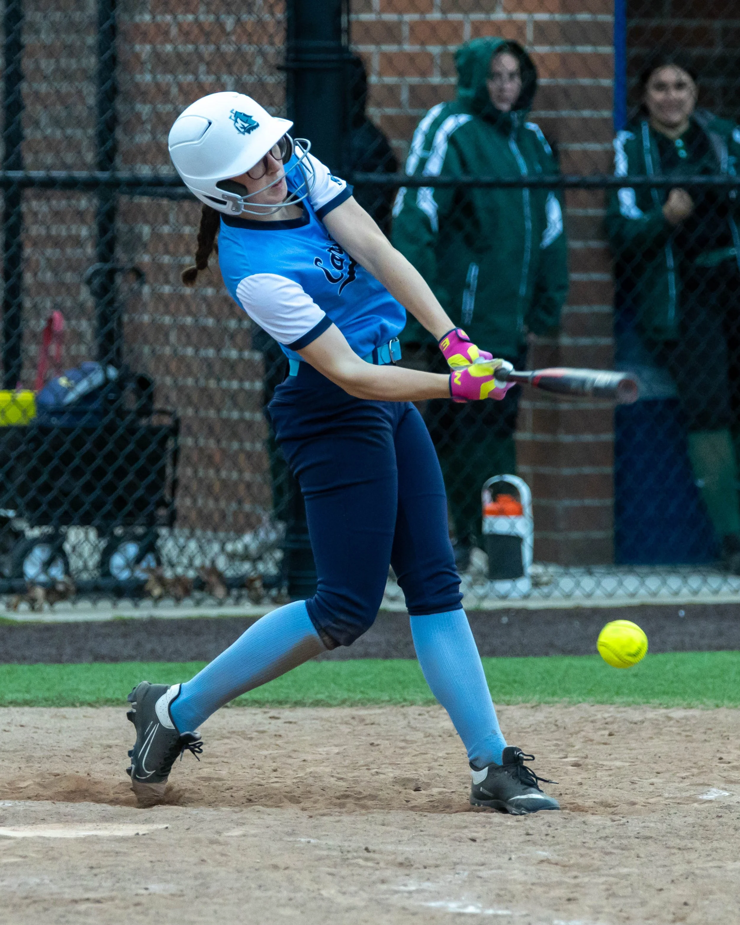 Mott batter hits the ball