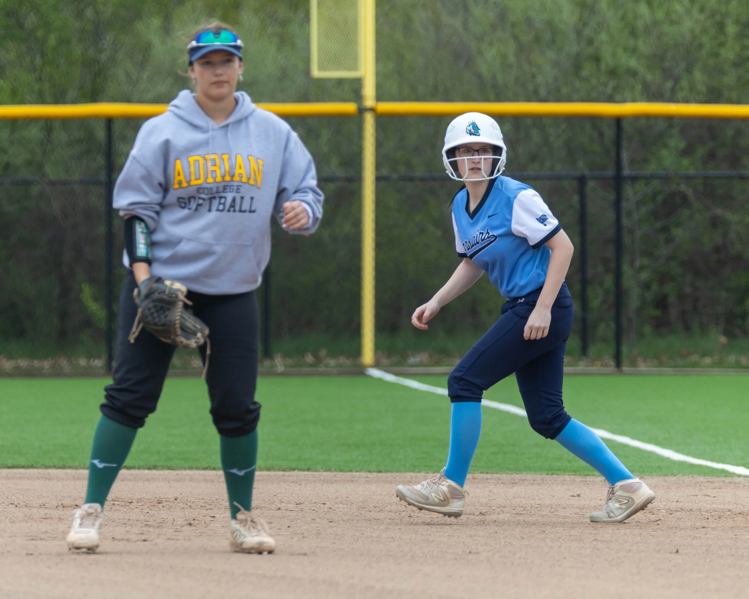 Mott runner on first base with Kettering first base