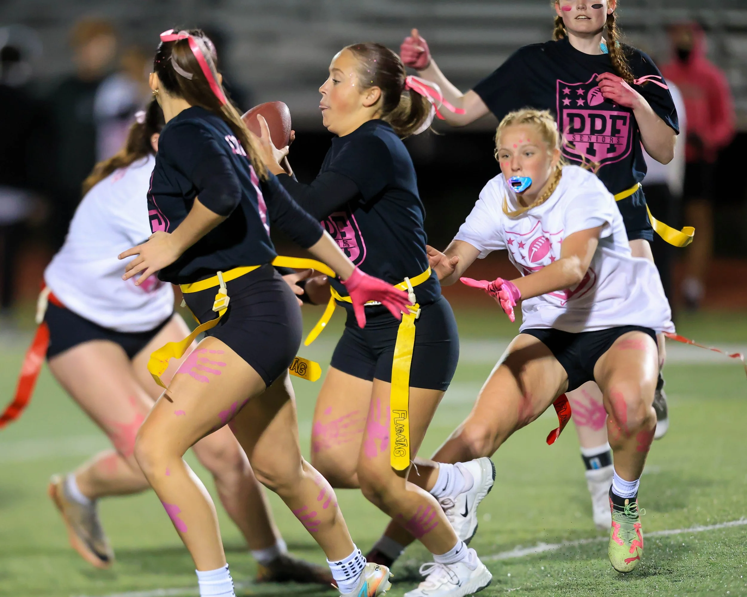 Junior grabbing for the Seniors flag