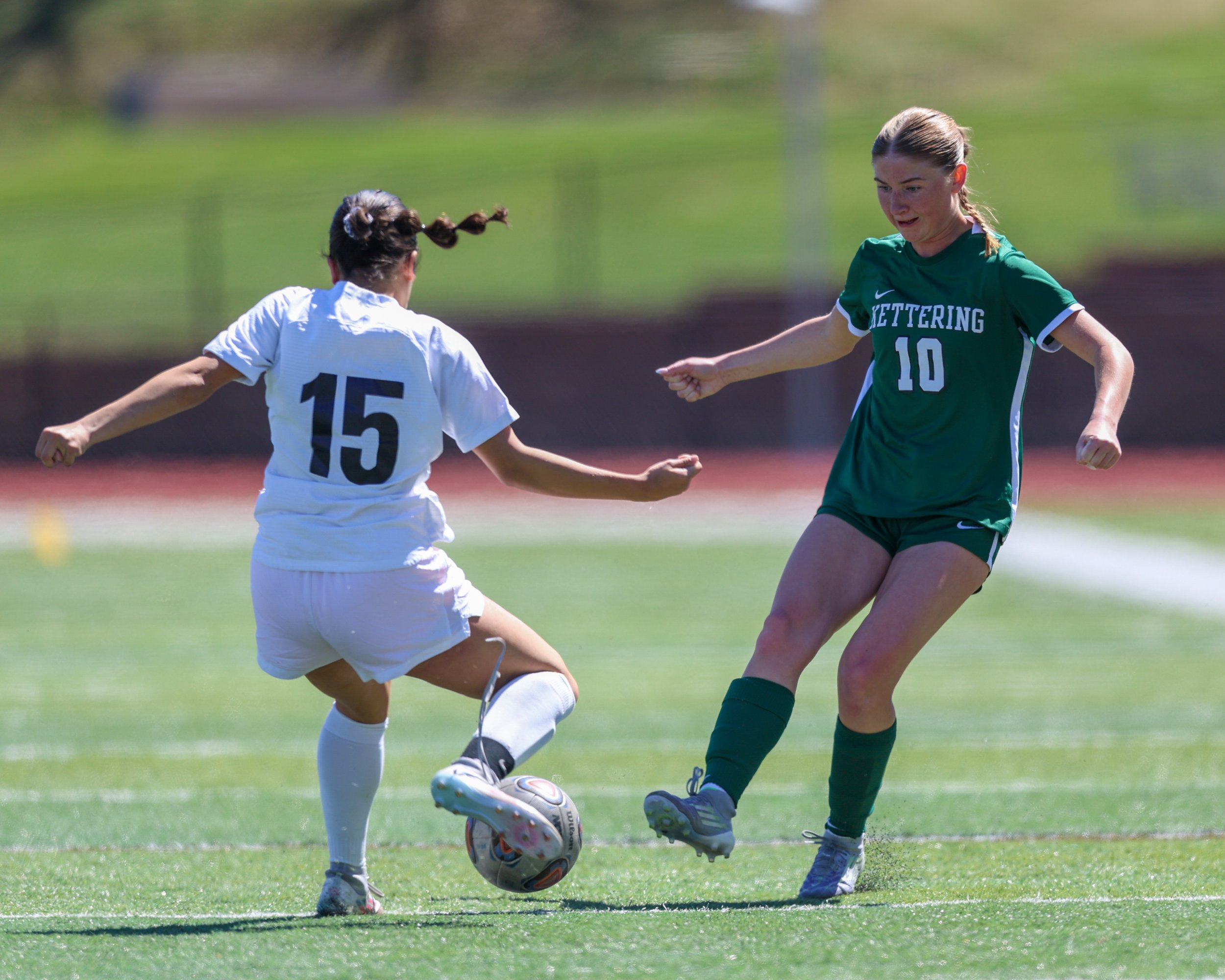 #10 tries to block Stoney Creeks #15 pass