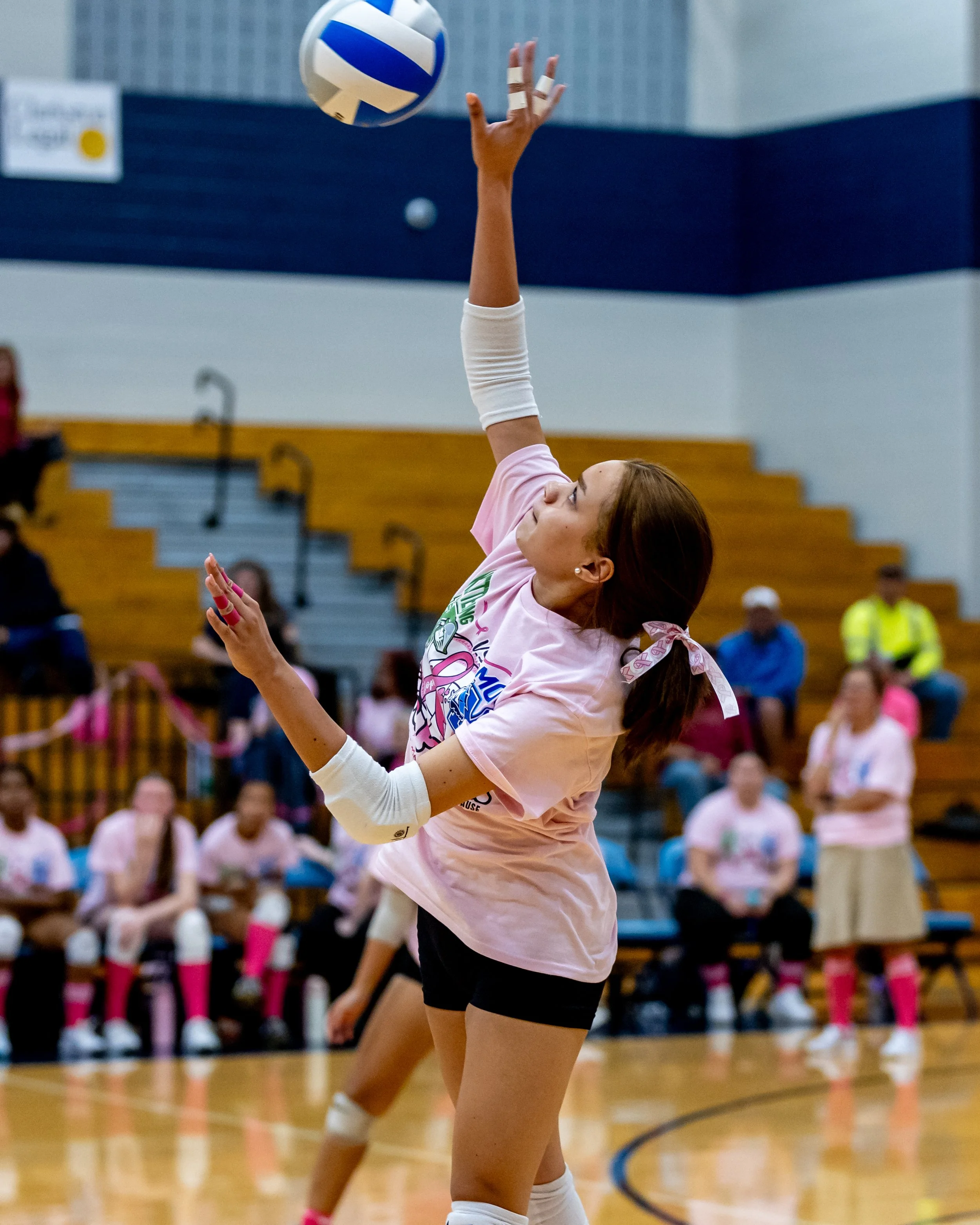 Mott player hits the ball