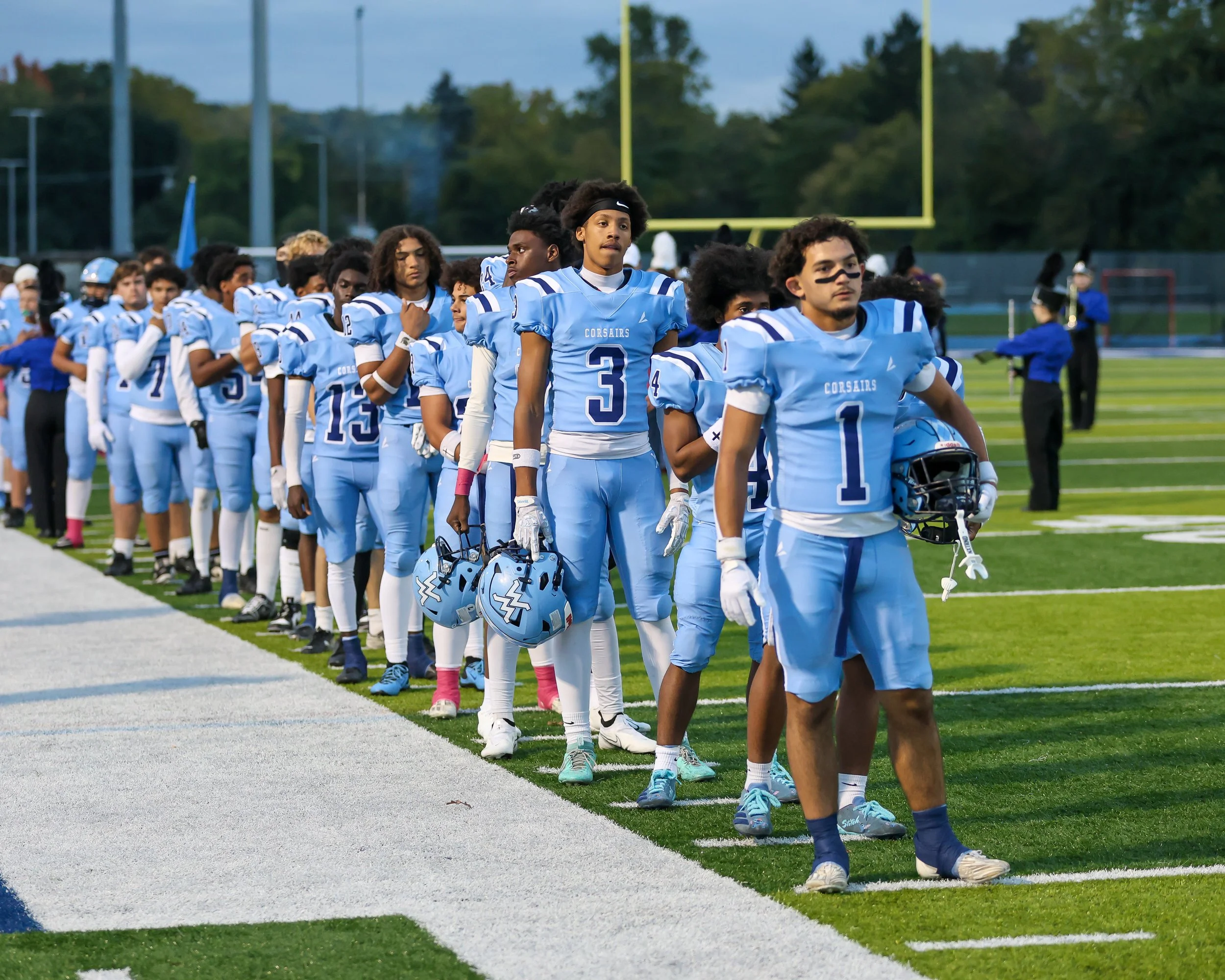 Mott Football during National Anthem