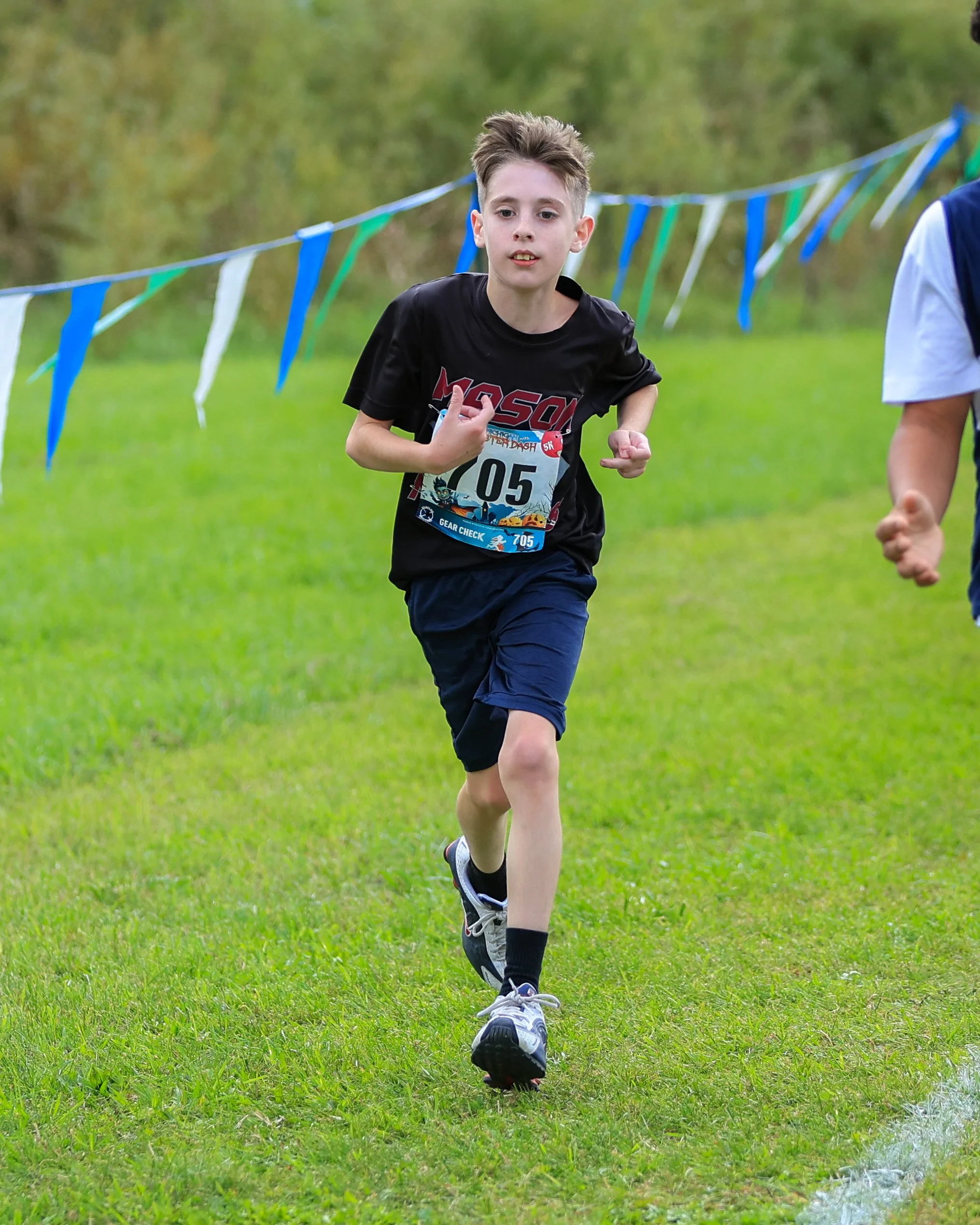 Mason runner at the finish line