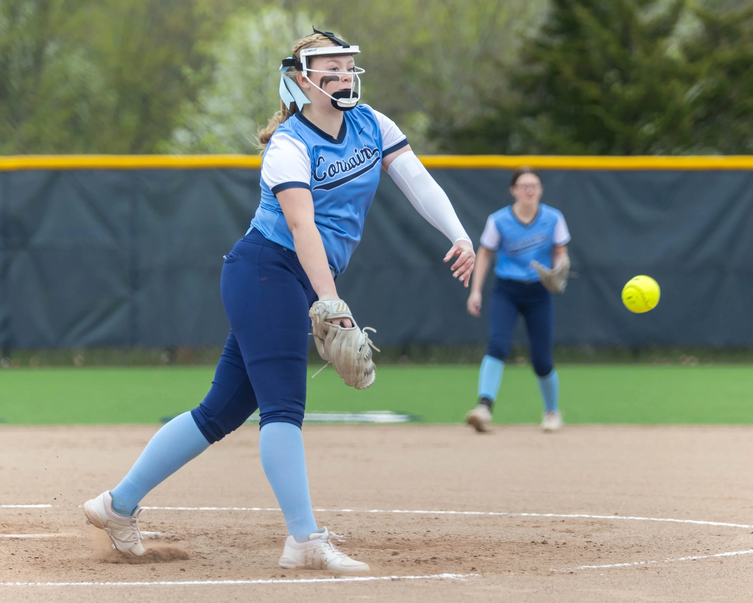Mott #2 pitches the ball