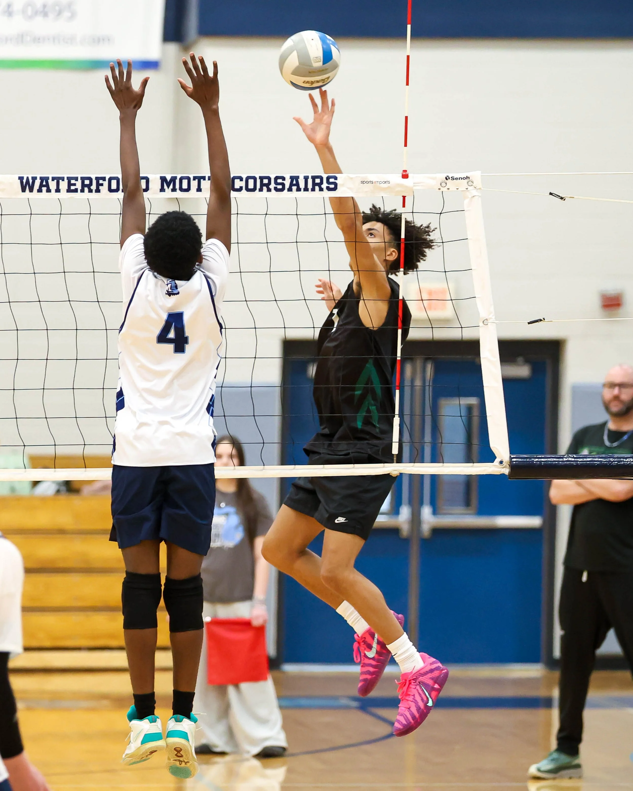 Kettering #1 spikes the ball