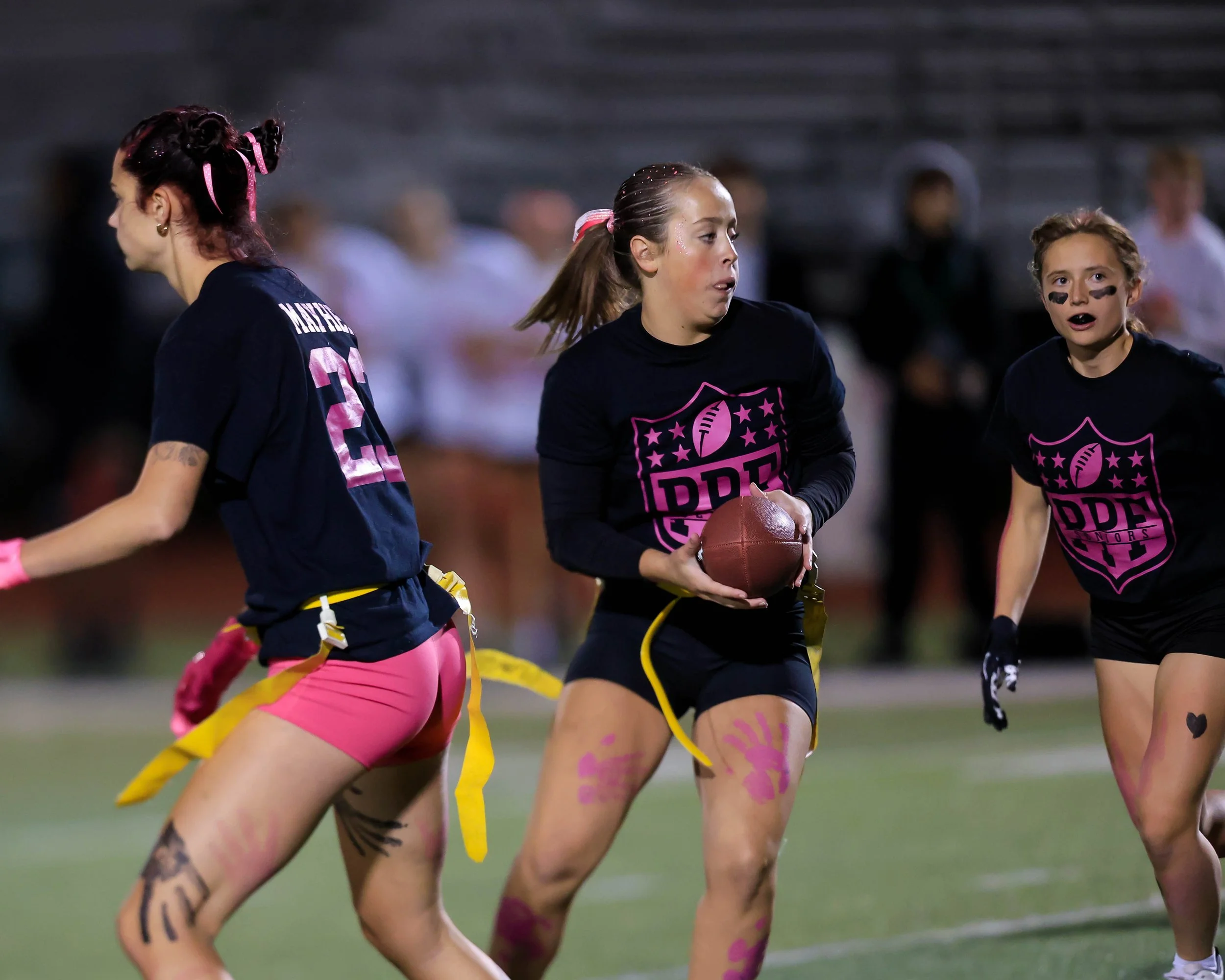 Senior quarterback with the ball