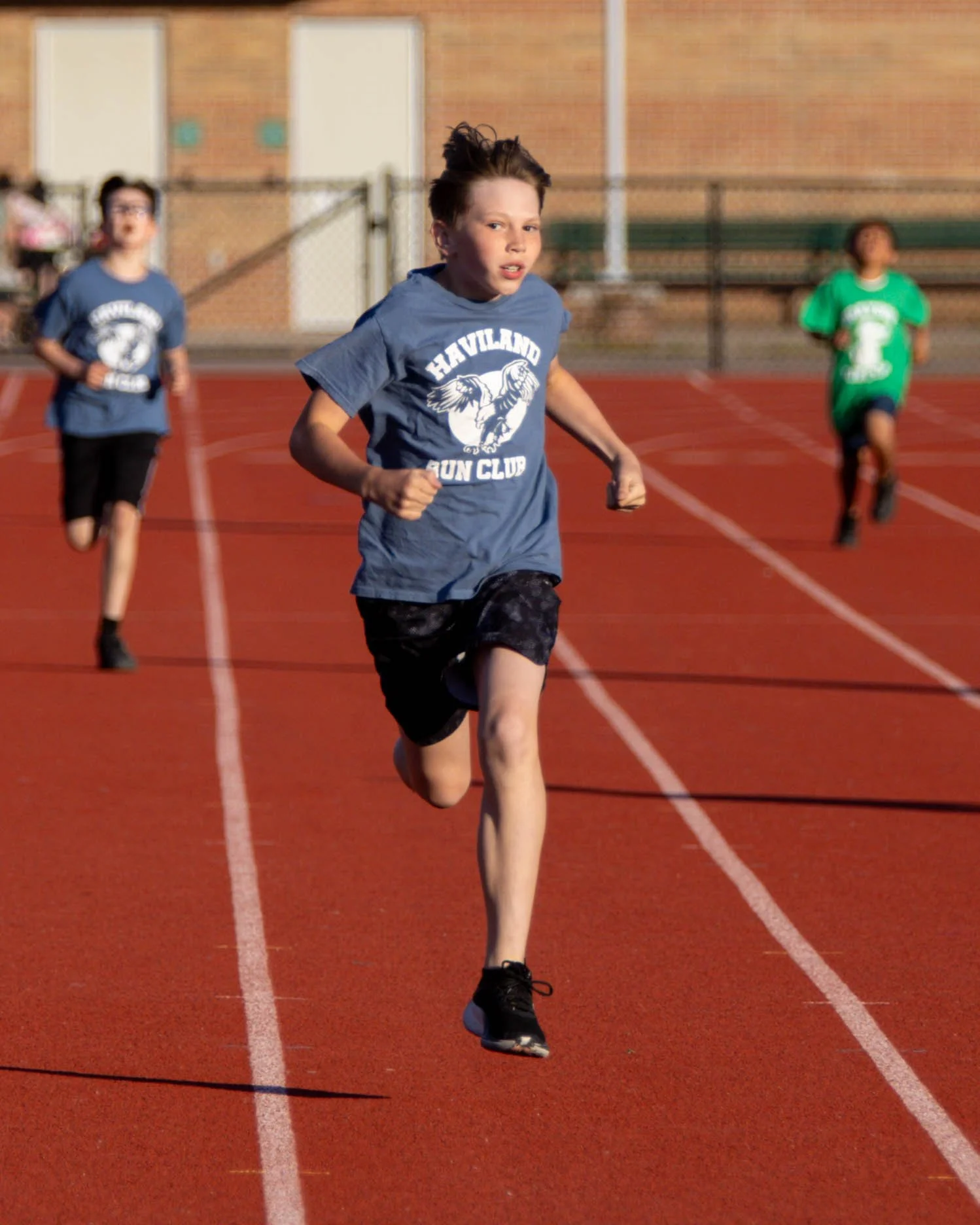 Haviland runner at the finish line