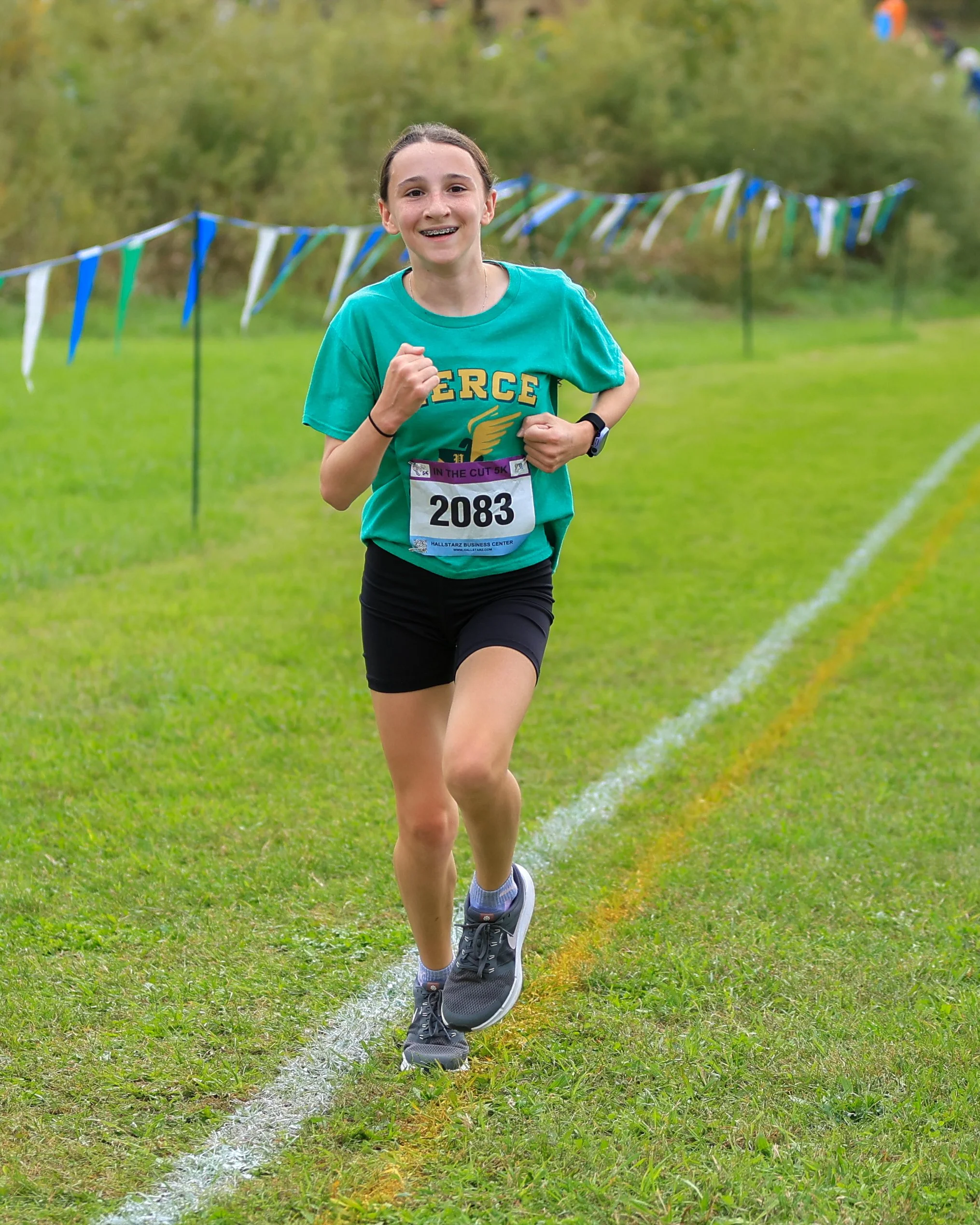 Pierce runner at the finish line