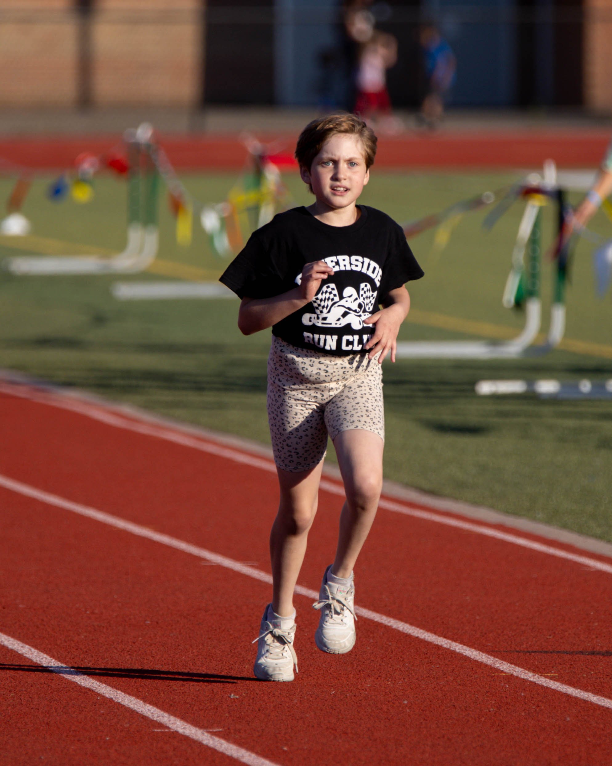 Riverside runner at the finish line