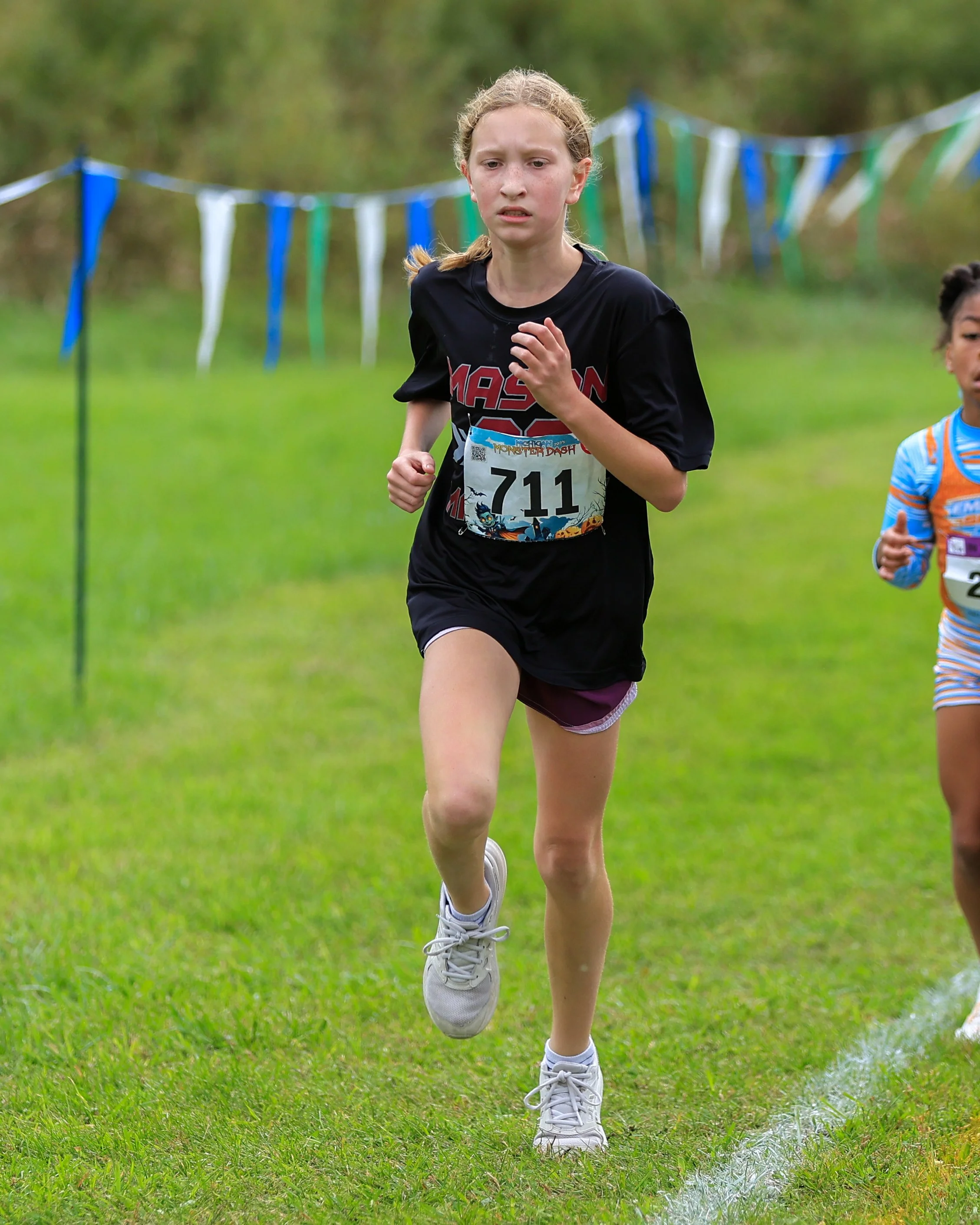 Mason runner at the finish line