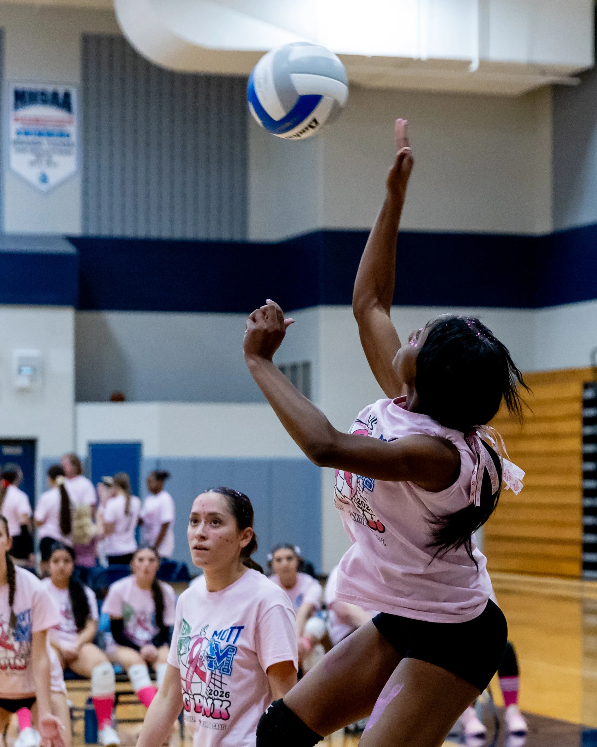 Mott player hits the ball