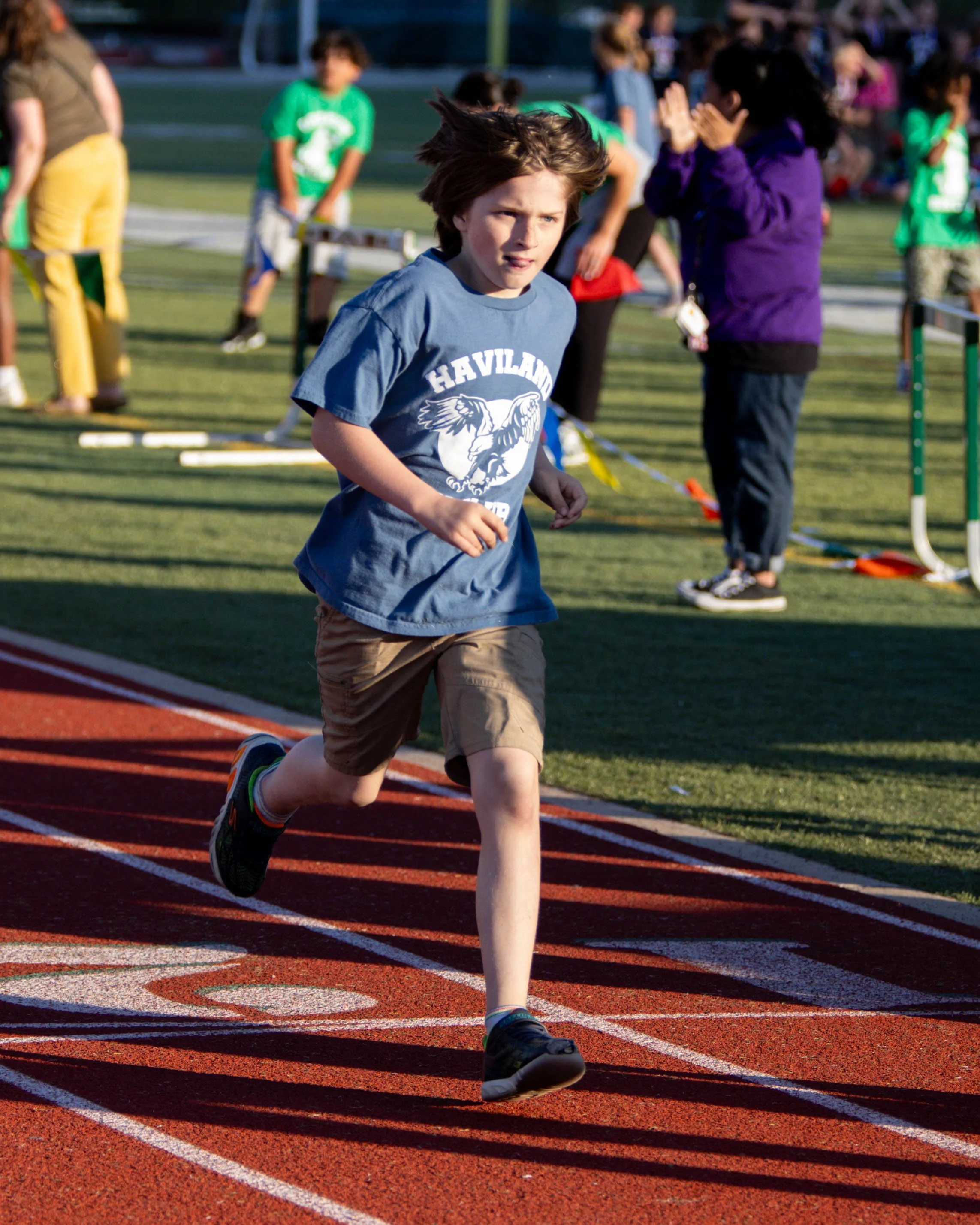 Haviland runner at the finish line