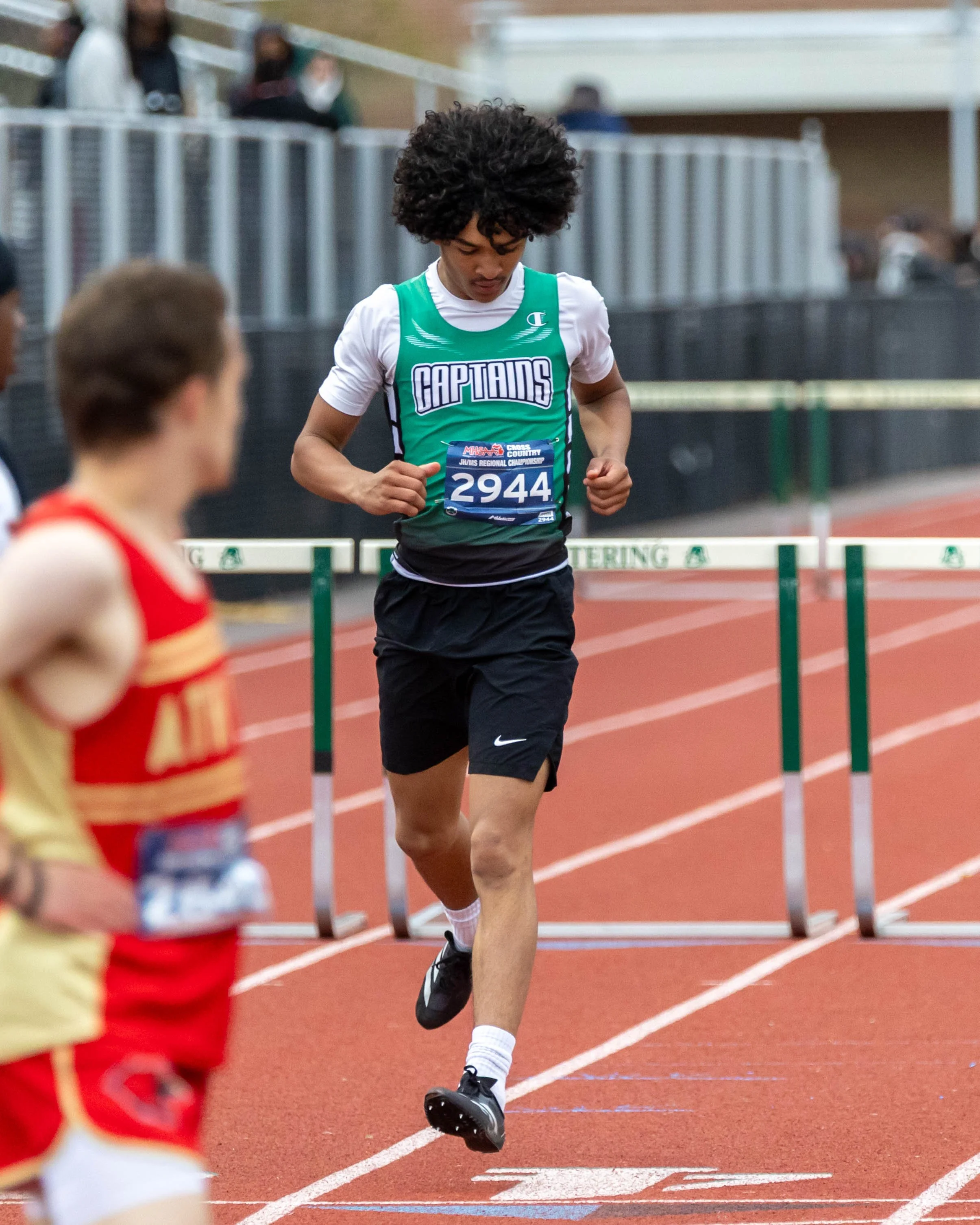 Kettering #2944 running the hurdles