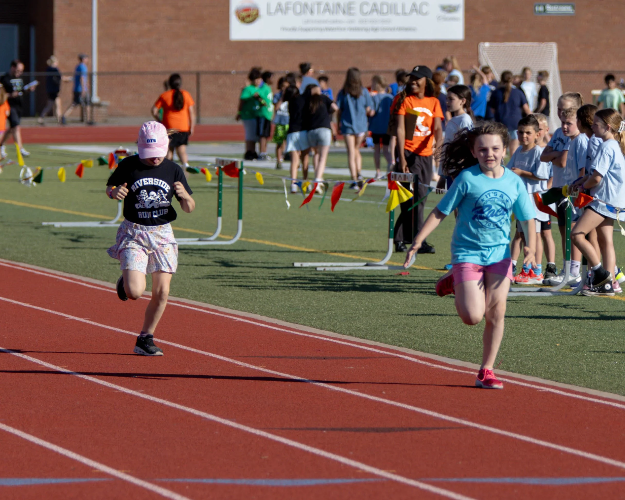 Riverside and another girl finish the race