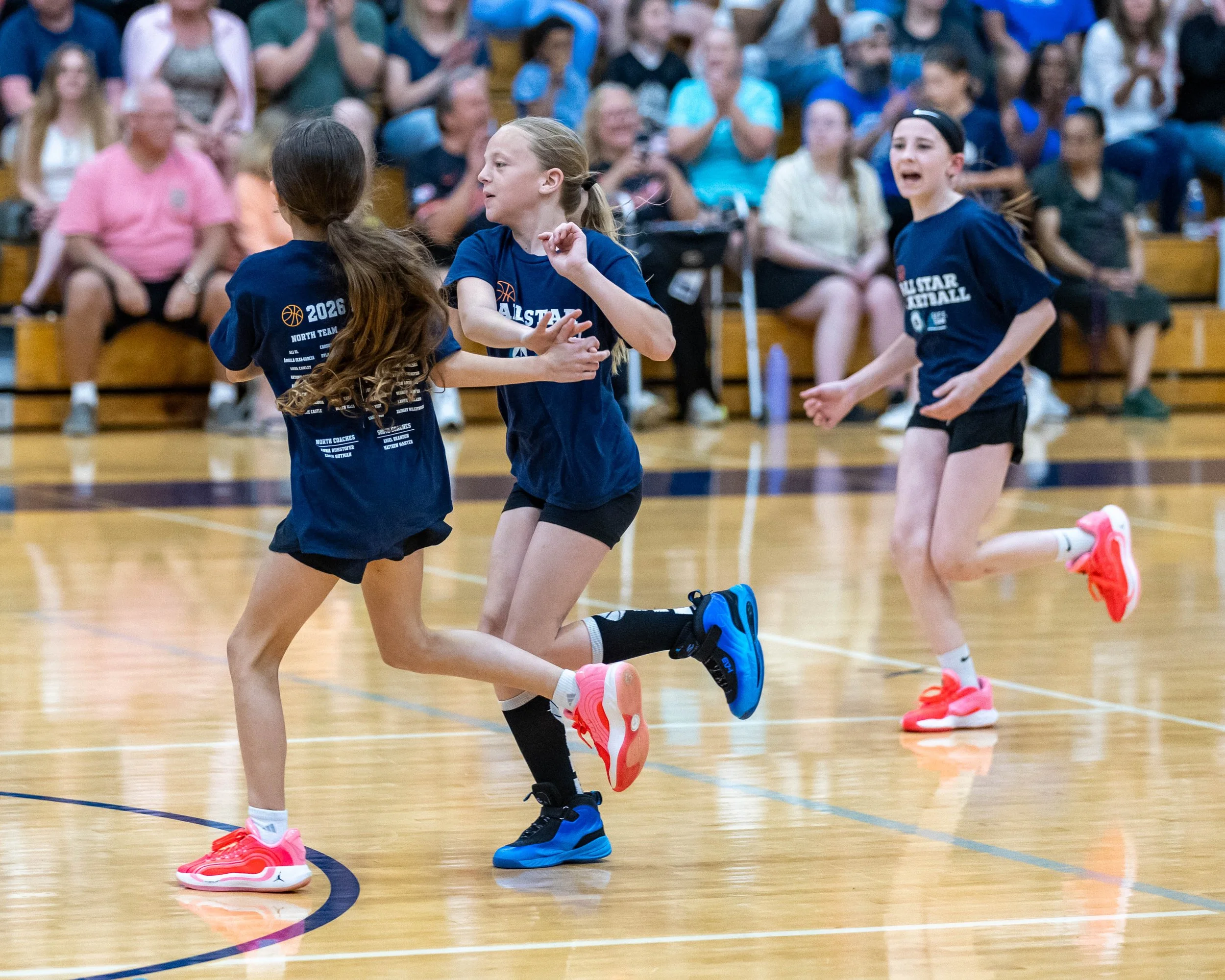 North girls celebrates a basket