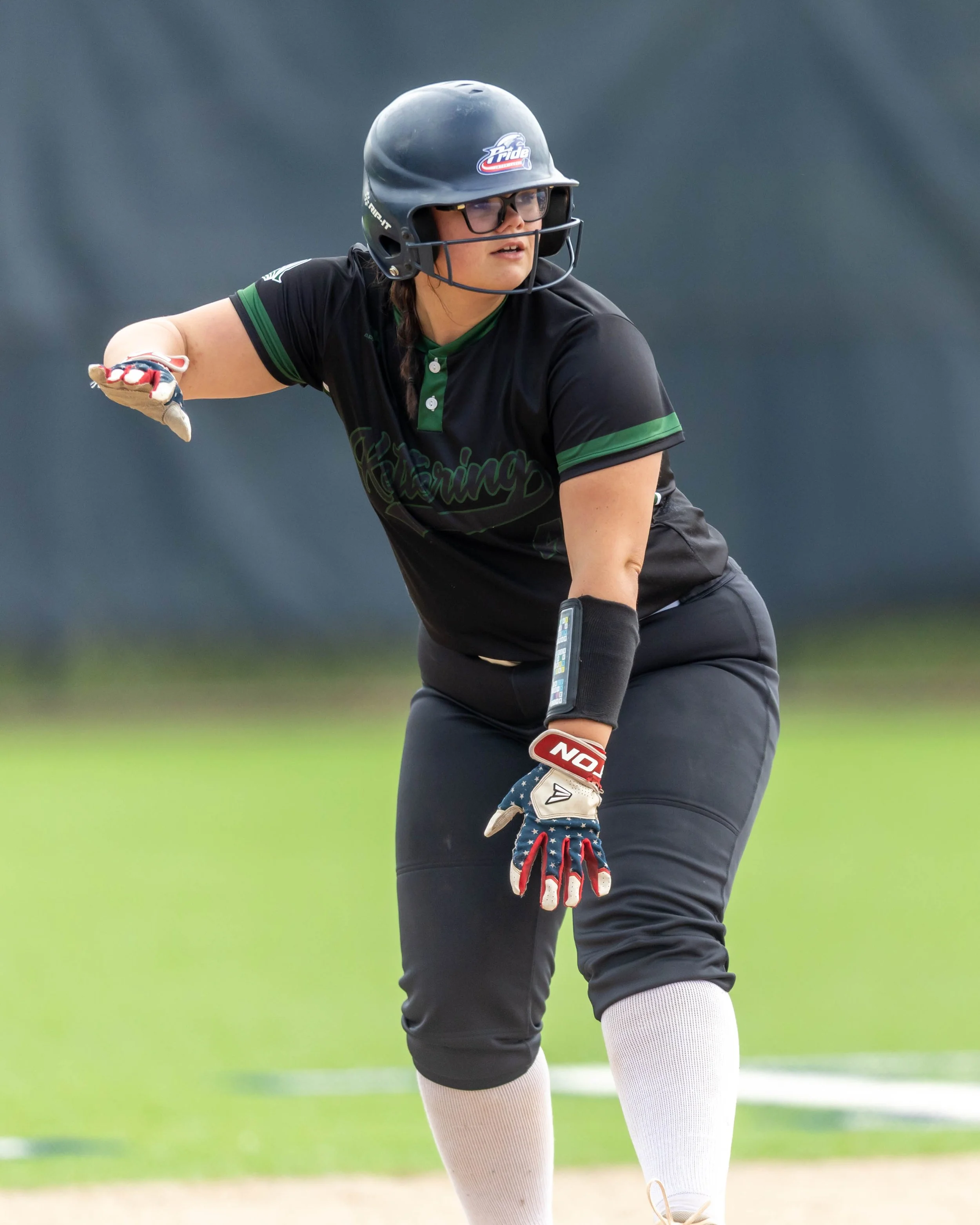 Kettering catcher stands on second base