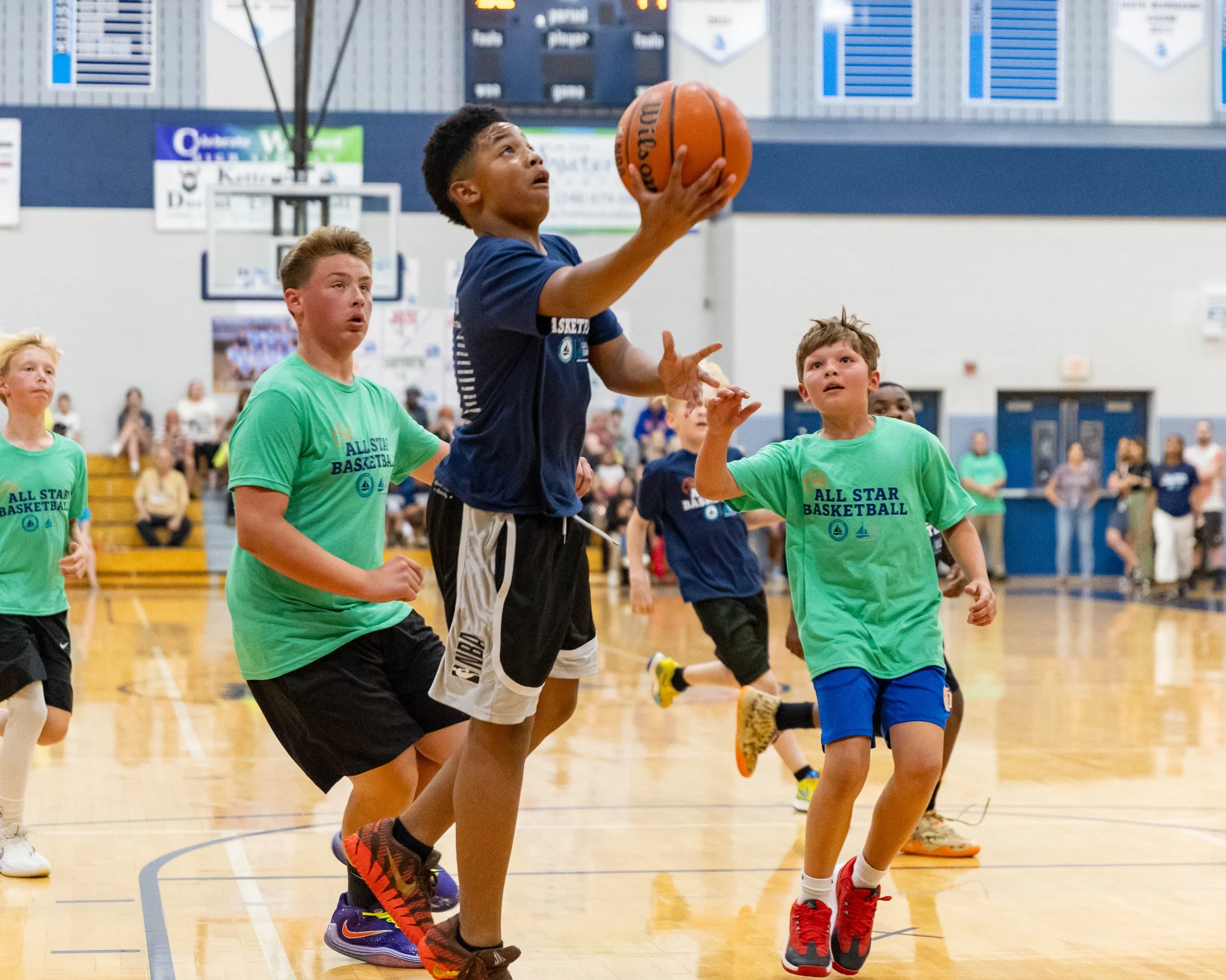 North player shoots the ball