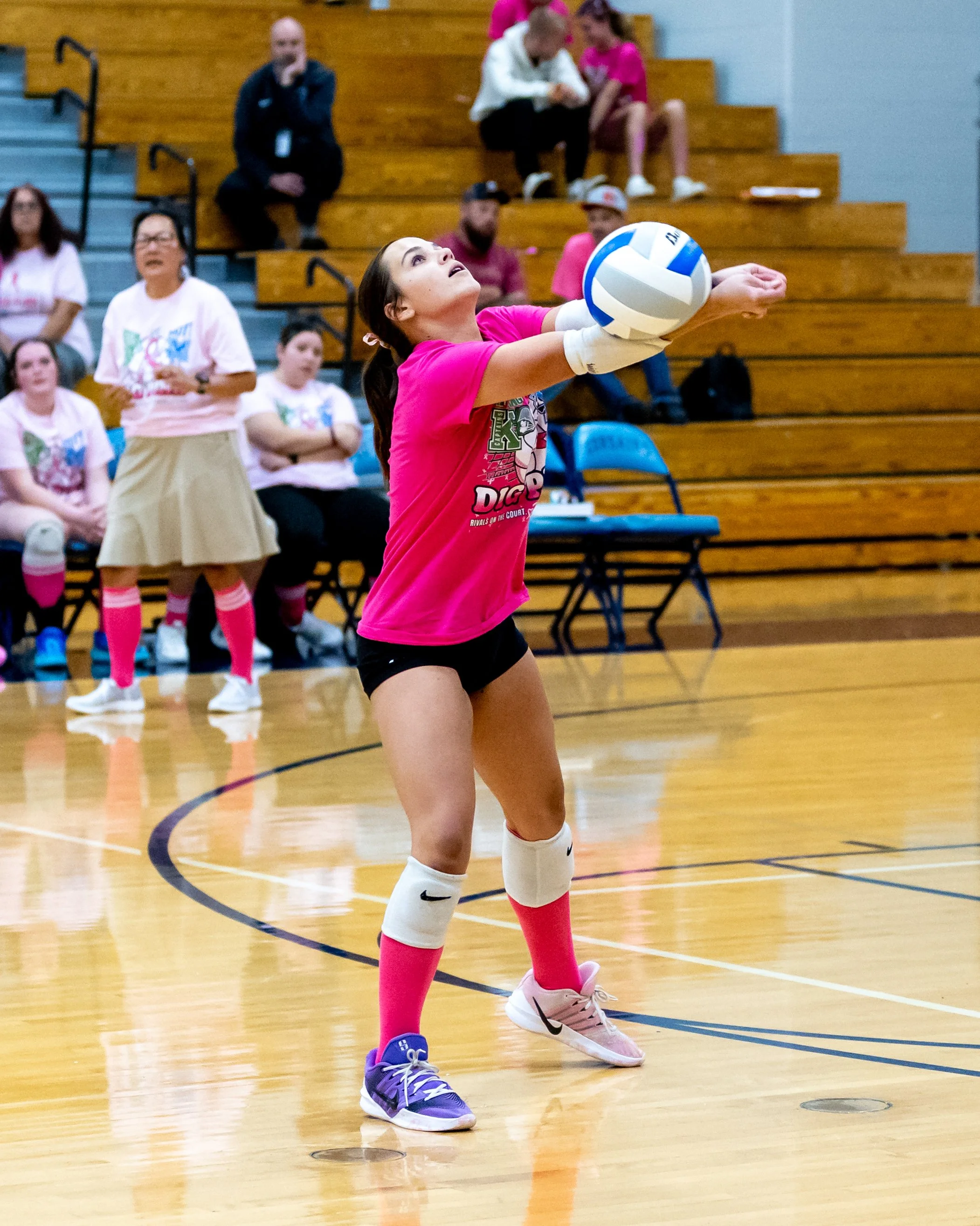 Mott player hits the ball