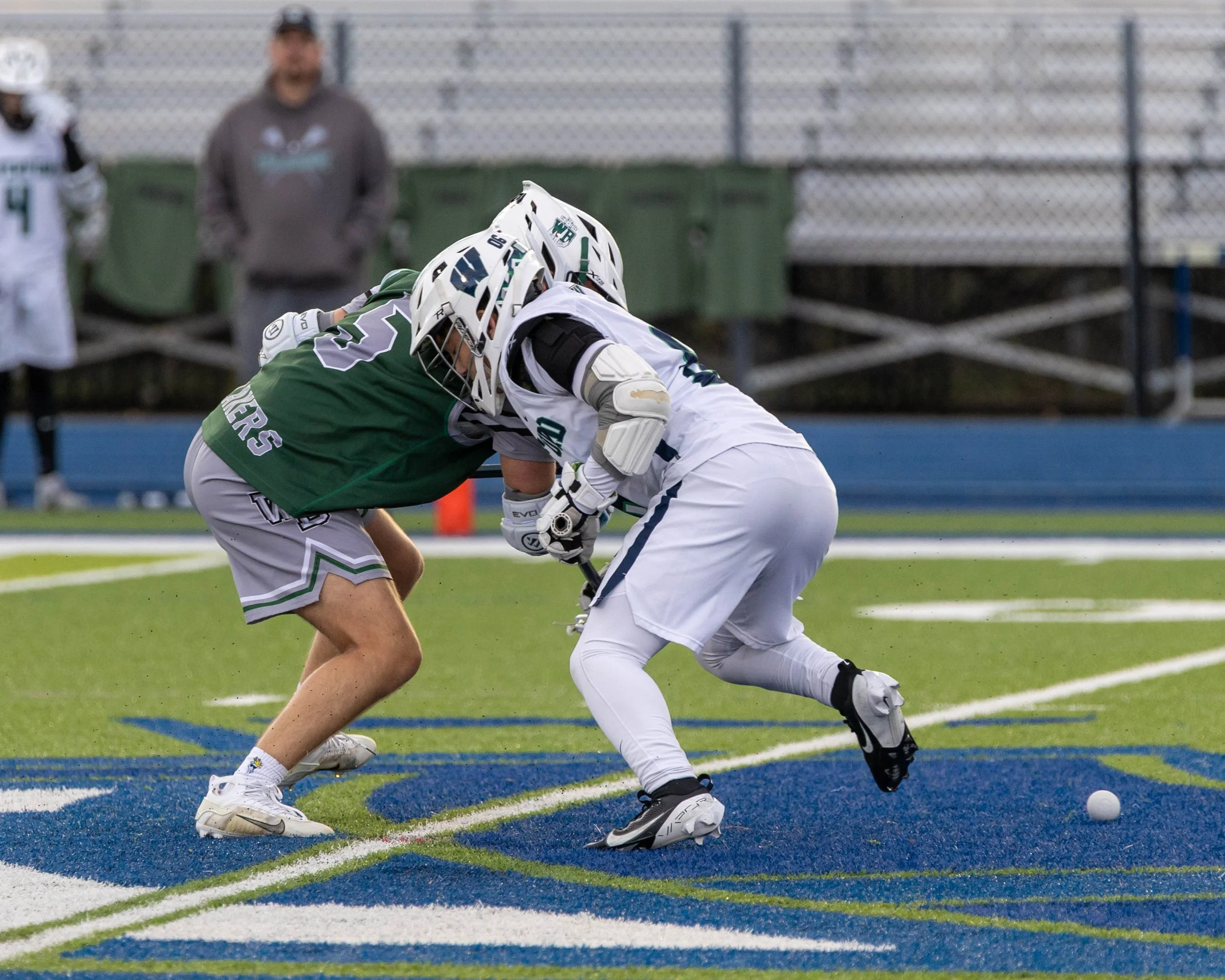 Waterford United player face-off with West Bloomfield player