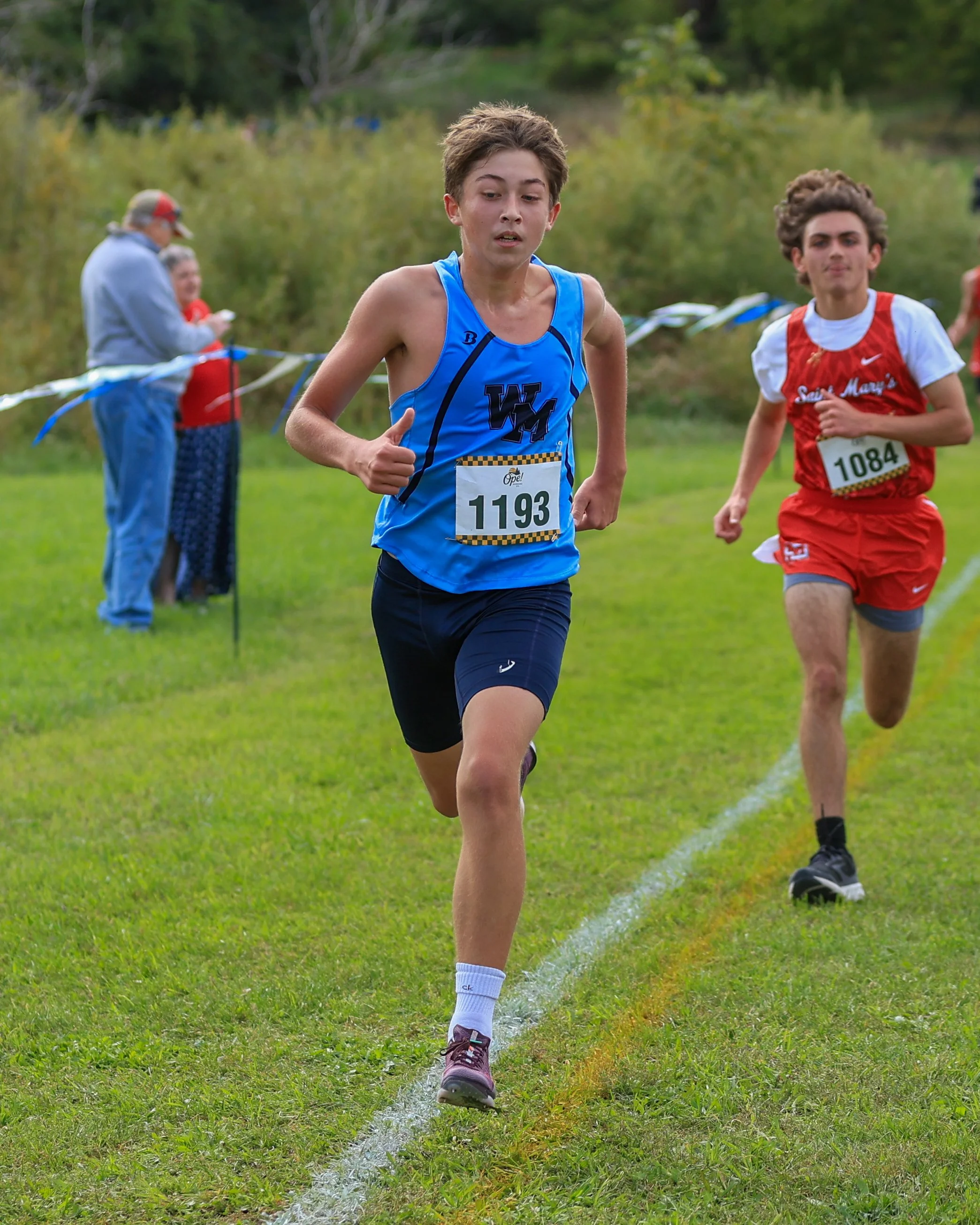 WM runner at the finish line